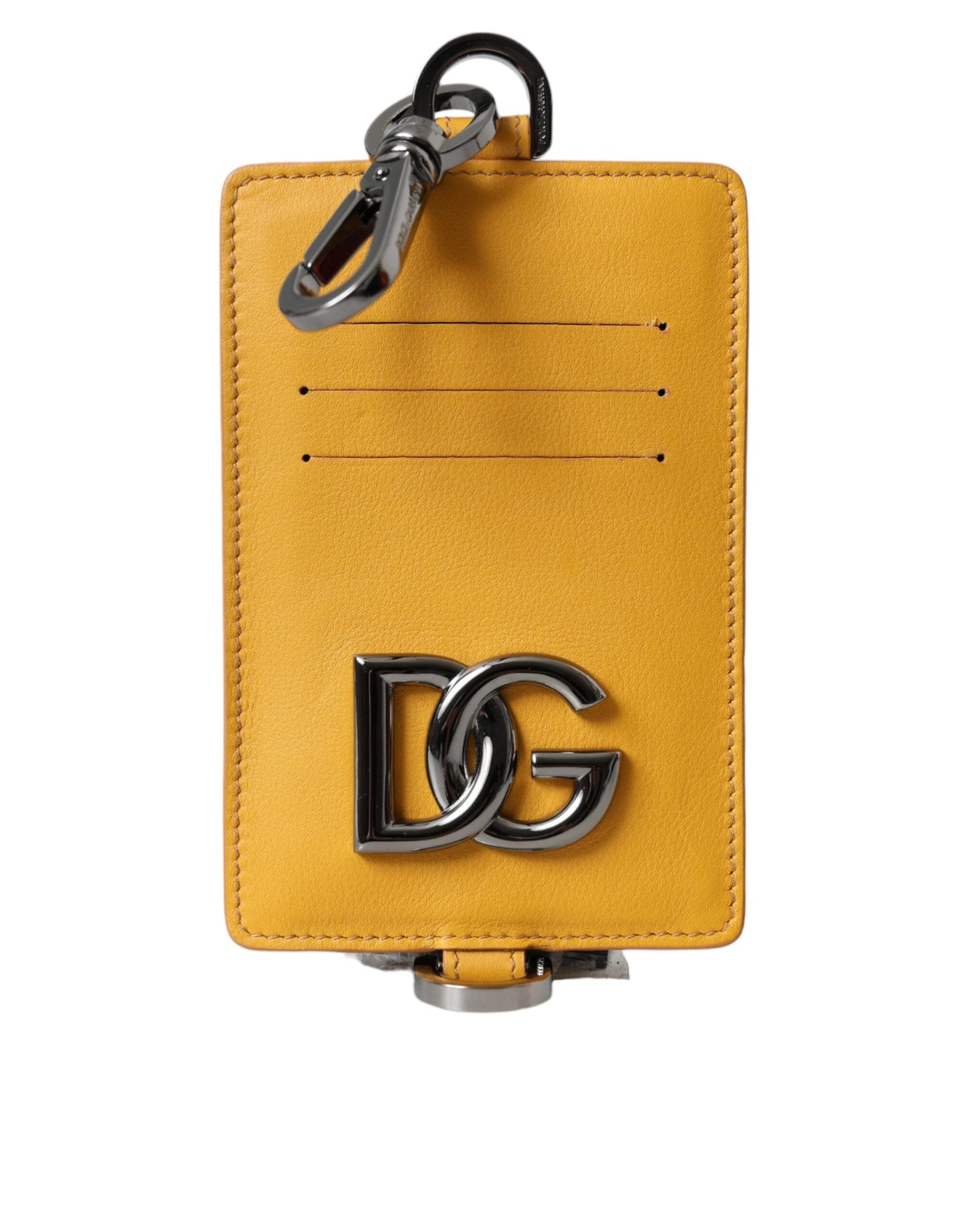 Dolce & Gabbana orange kalveskind kreditkortholder med klips
