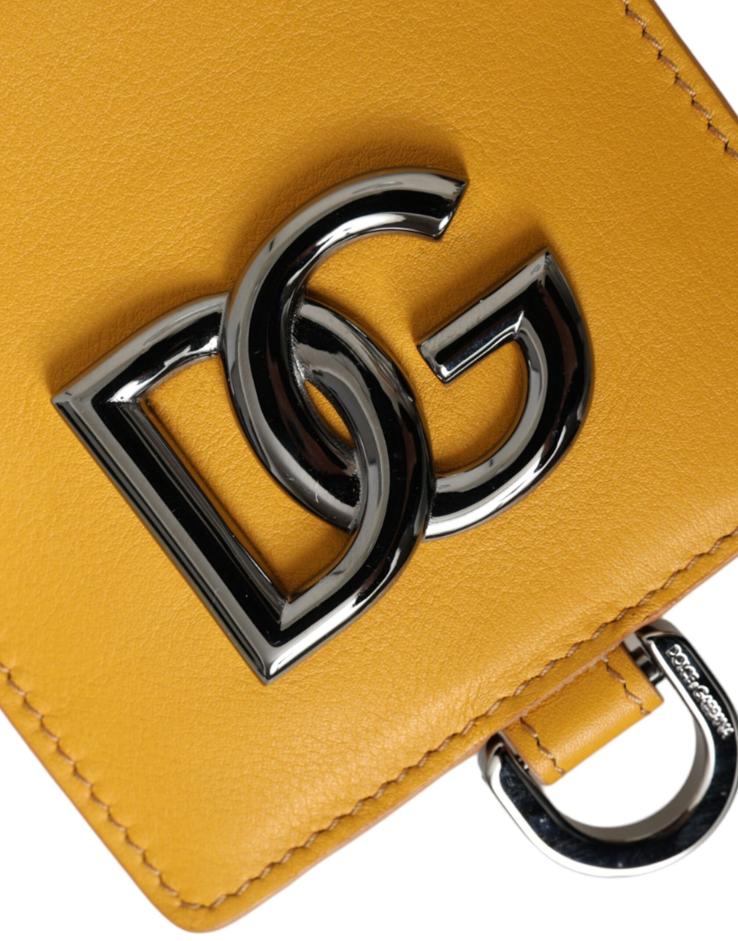Dolce & Gabbana orange kalveskind kreditkortholder med klips