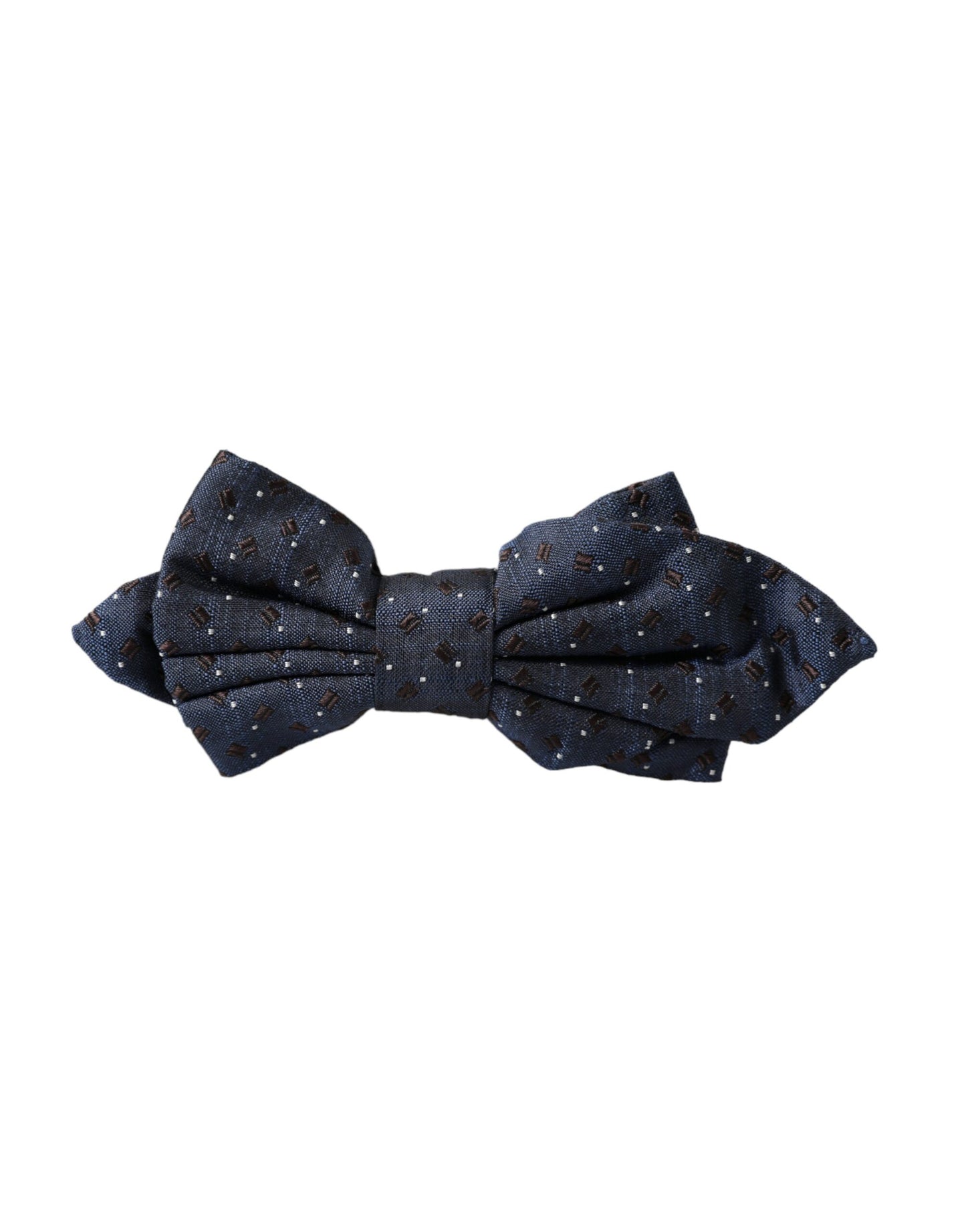 Dolce & Gabbana Marineblå Silkemønstret Justerbar Herre Papillon Butterfly