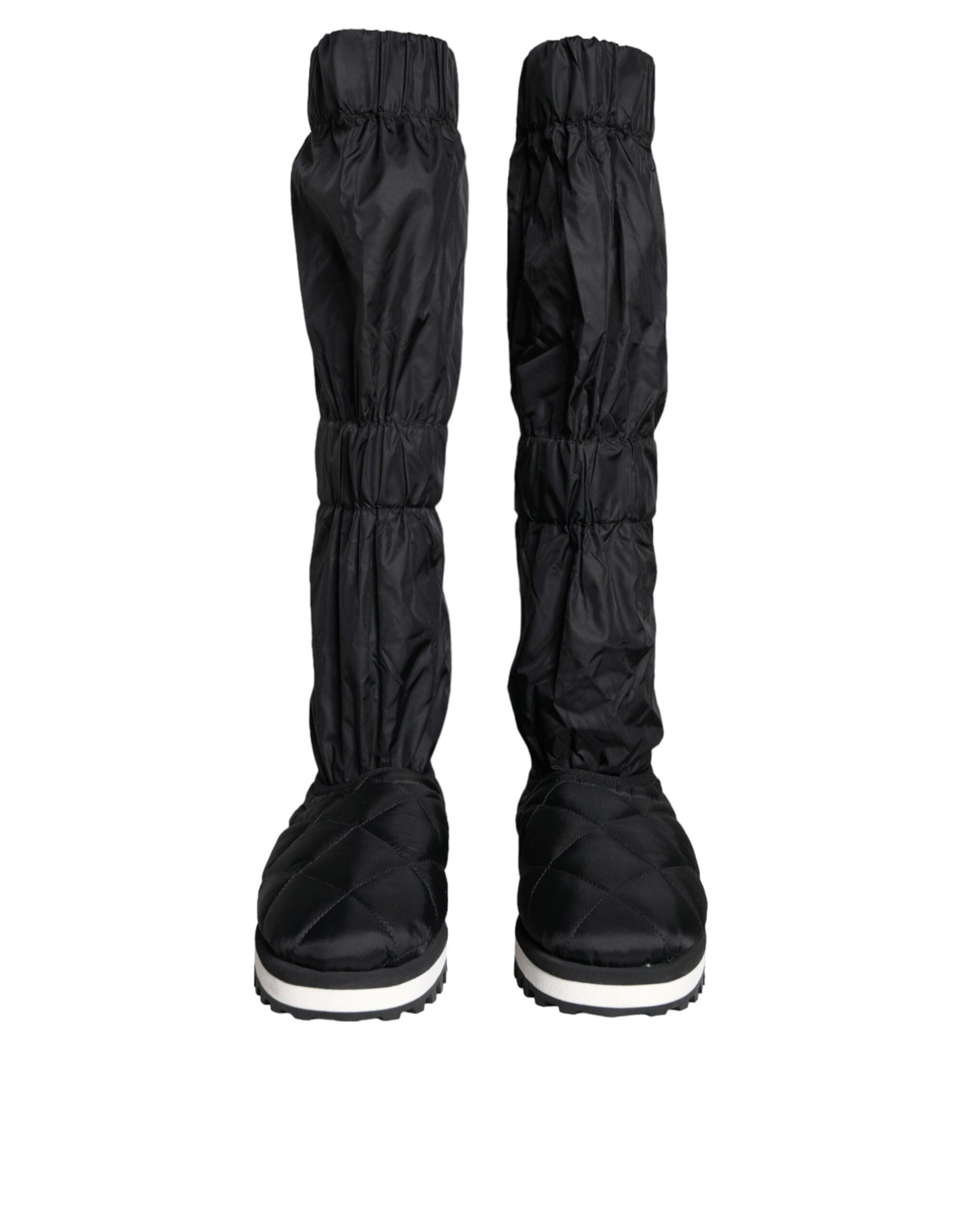 Dolce & Gabbana Sorte Quiltede High Top Støvler Sneakers Sko