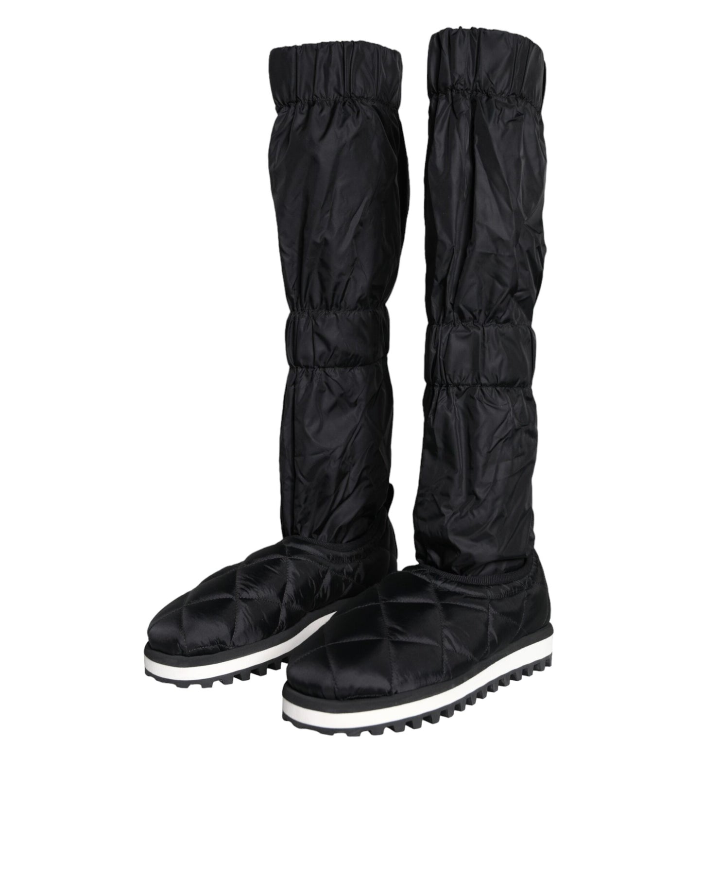 Dolce & Gabbana Sorte Quiltede High Top Støvler Sneakers Sko