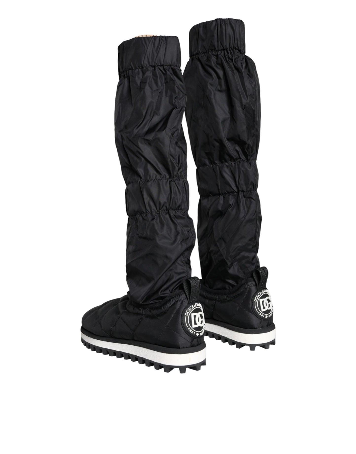 Dolce & Gabbana Sorte Quiltede High Top Støvler Sneakers Sko