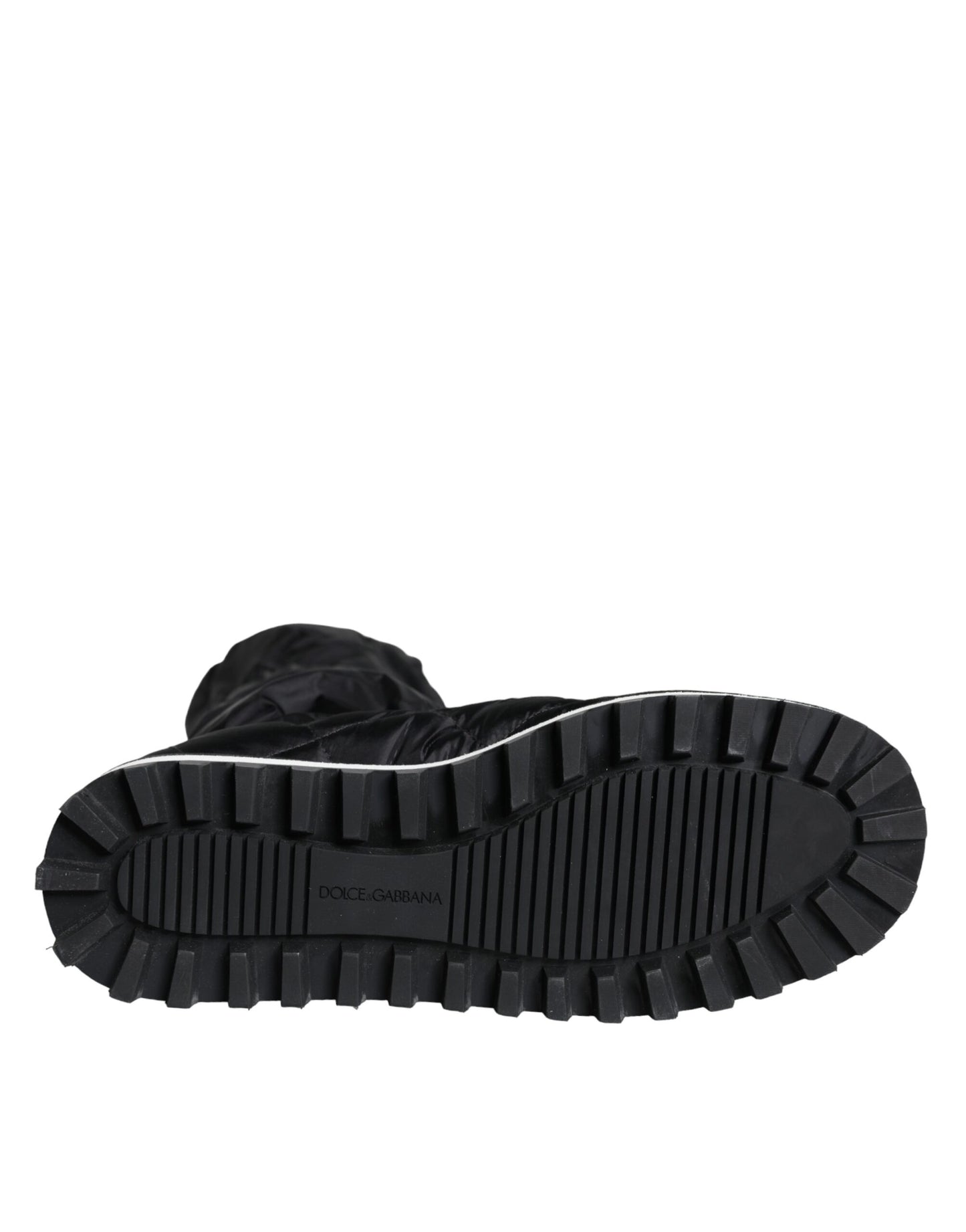 Dolce & Gabbana Sorte Quiltede High Top Støvler Sneakers Sko