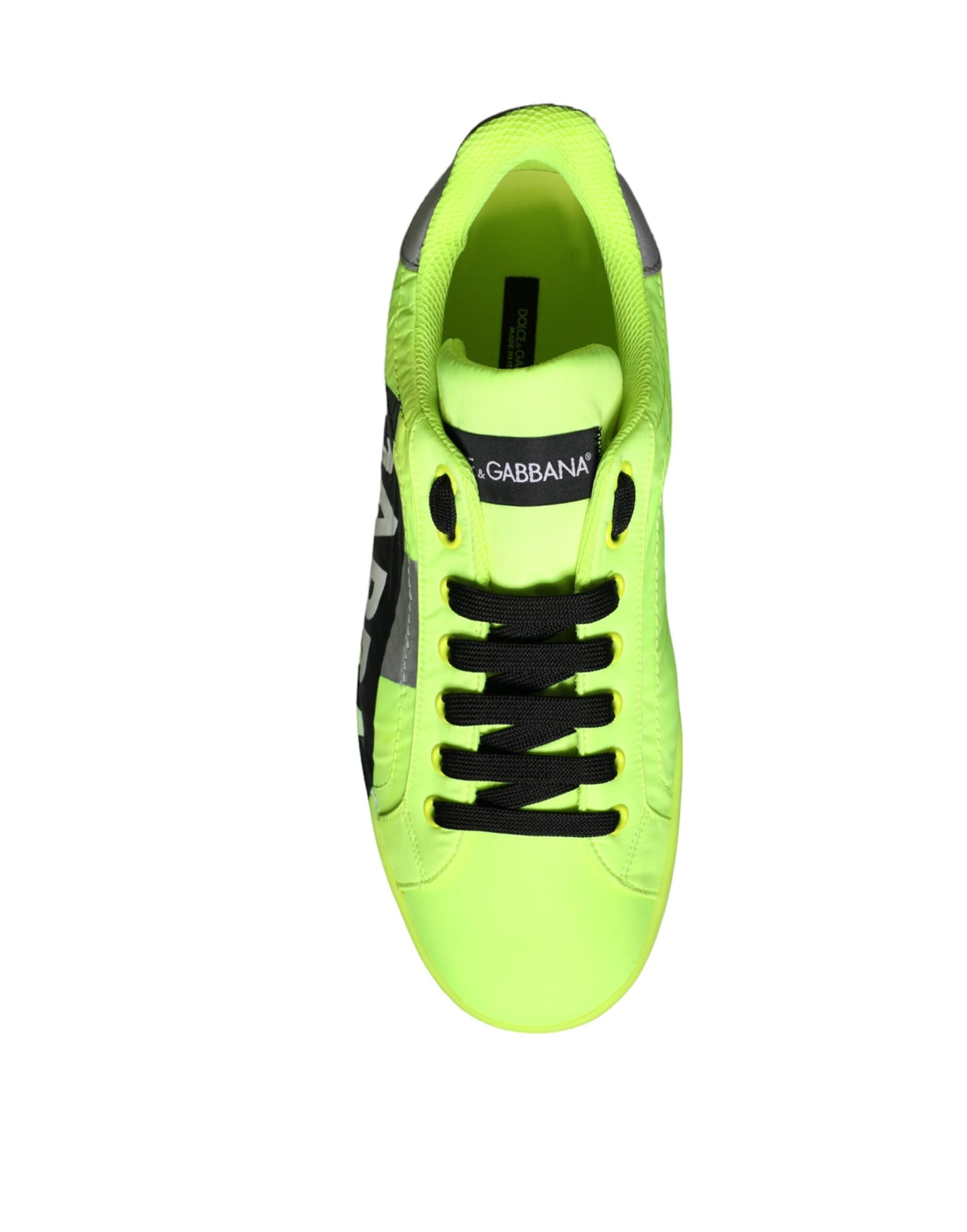 Dolce & Gabbana Neongrønne Low Top Sneakers Med Logo Tape