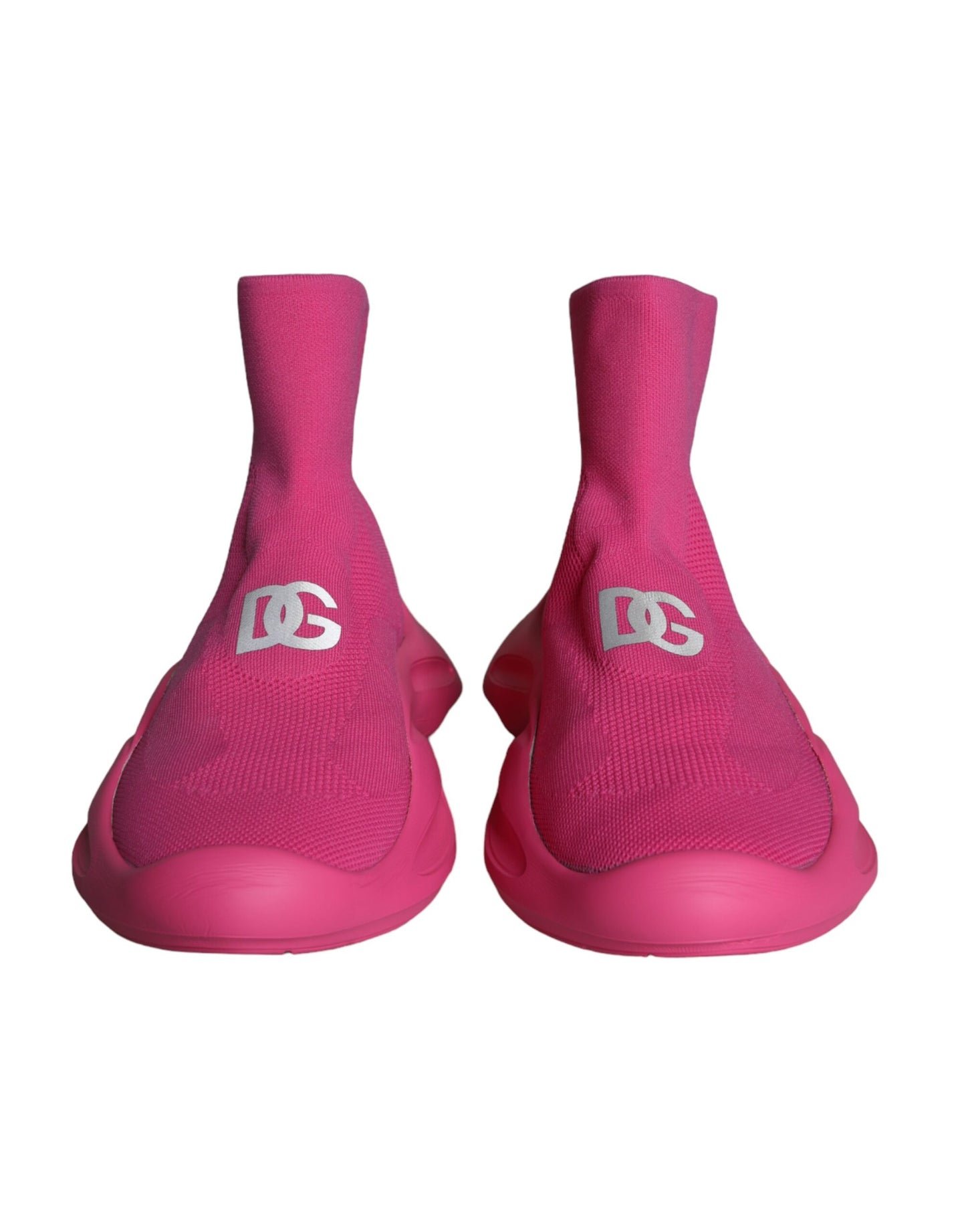 Dolce & Gabbana Pink Logo Print Slip On Sokker Sneakers Sko