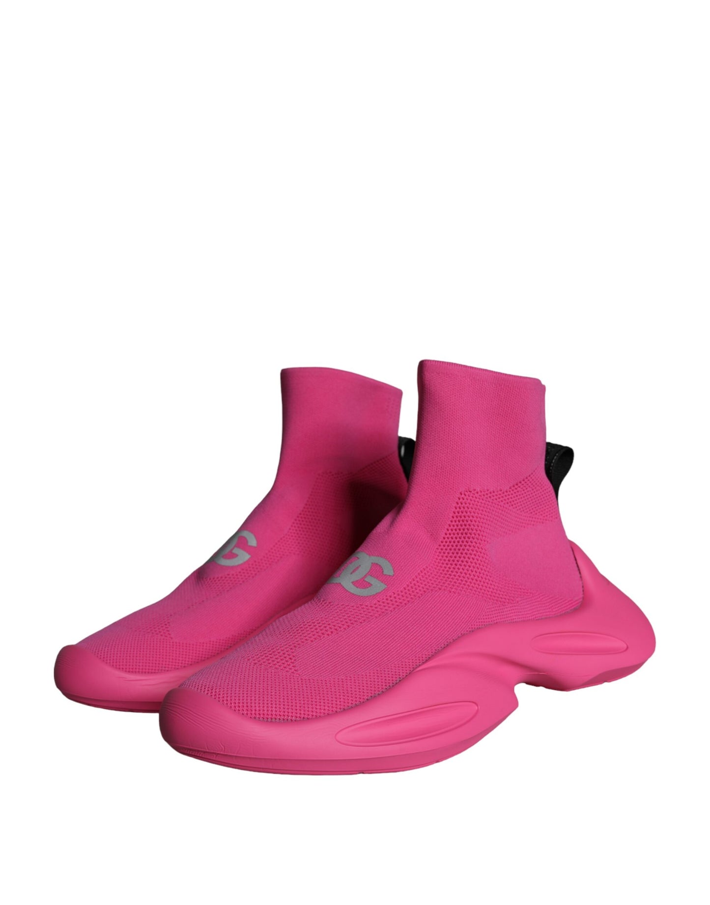Dolce & Gabbana Pink Logo Print Slip On Sokker Sneakers Sko