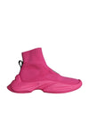 Dolce & Gabbana Pink Logo Print Slip On Sokker Sneakers Sko
