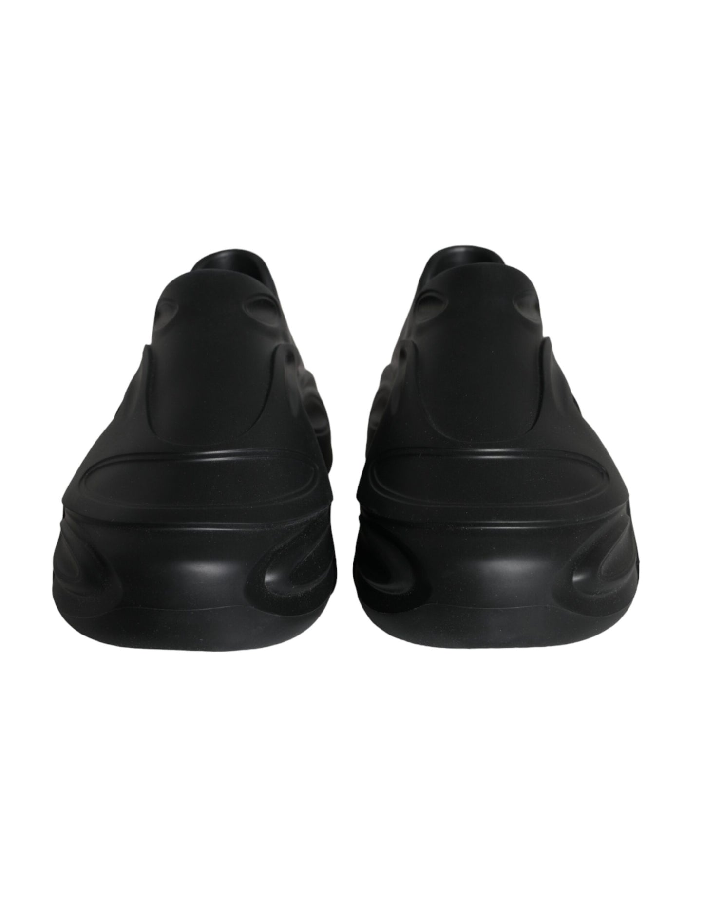 Dolce & Gabbana Sorte Folieret Gummi Legetøj Lave Sneakers Sko