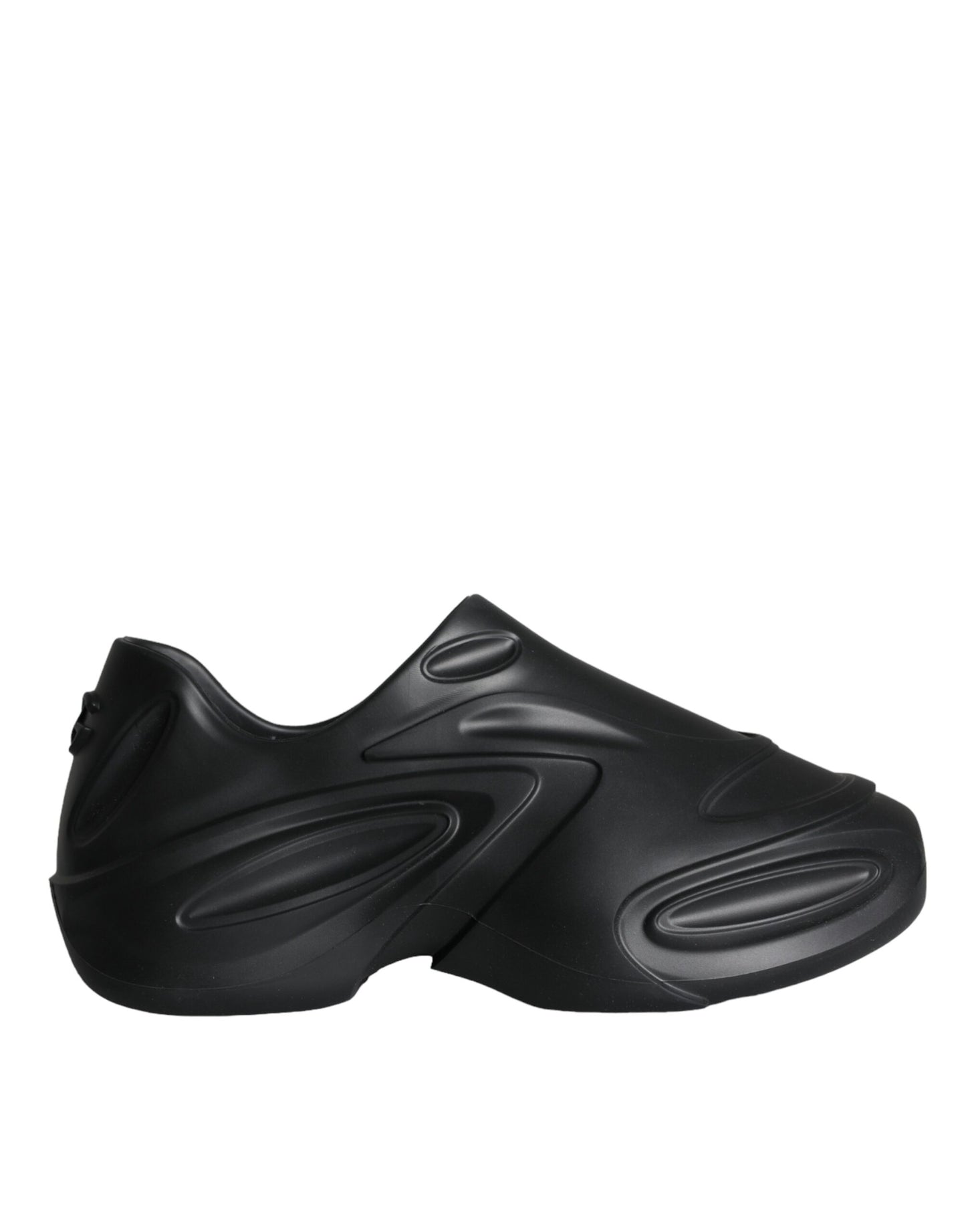 Dolce & Gabbana Sorte Folieret Gummi Legetøj Lave Sneakers Sko