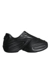 Dolce & Gabbana Sorte Folieret Gummi Legetøj Lave Sneakers Sko
