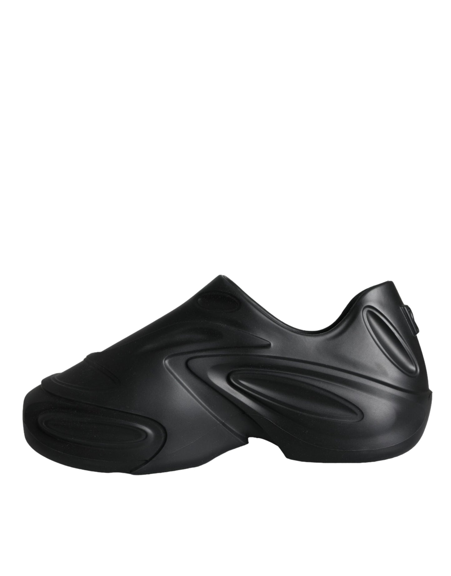 Dolce & Gabbana Sorte Folieret Gummi Legetøj Lave Sneakers Sko