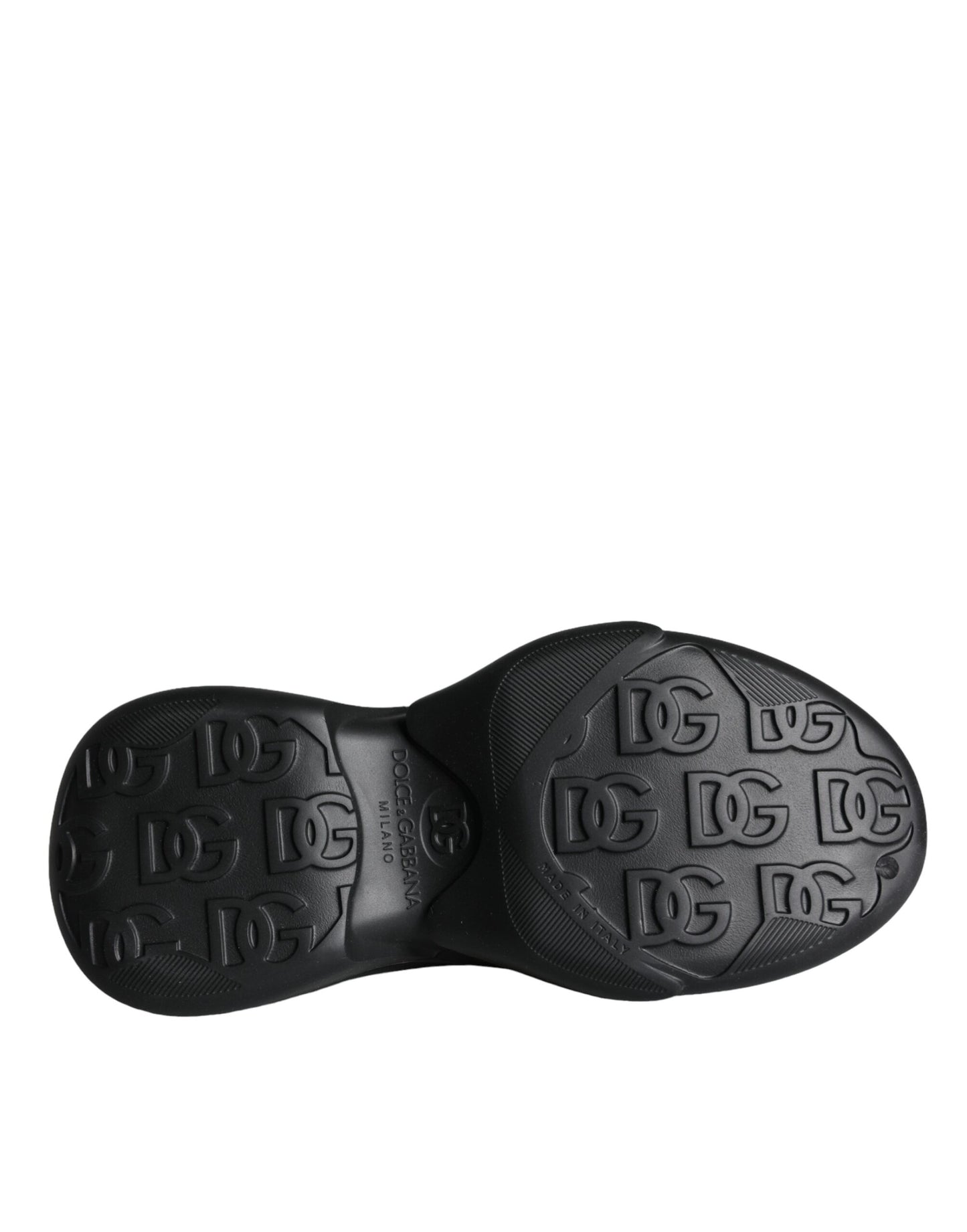 Dolce & Gabbana Sorte Folieret Gummi Legetøj Lave Sneakers Sko