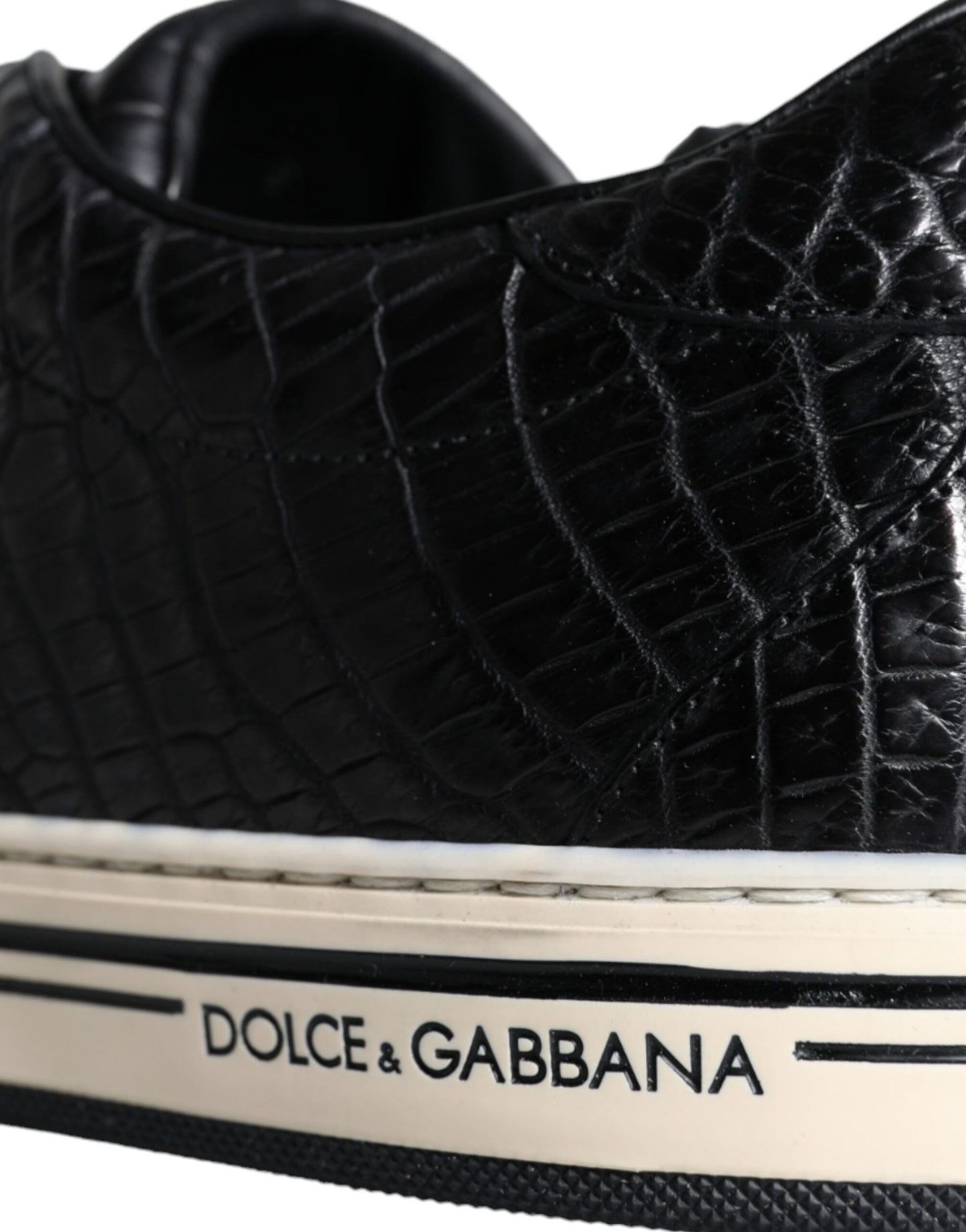 Dolce & Gabbana Sorte Læder Herre Low Top Sneakers Sko