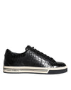 Dolce & Gabbana Sorte Læder Herre Low Top Sneakers Sko