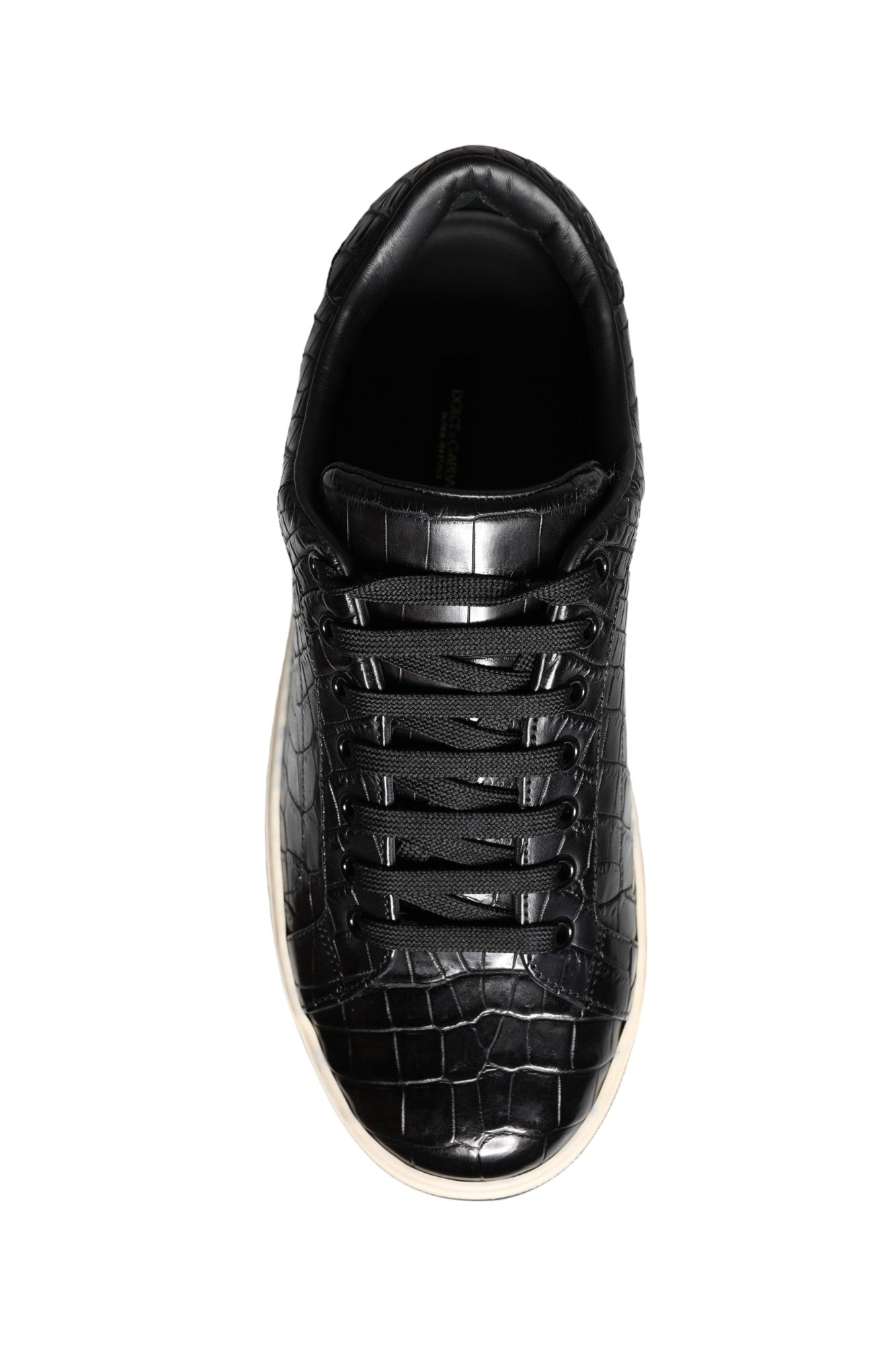Dolce & Gabbana Sorte Læder Herre Low Top Sneakers Sko