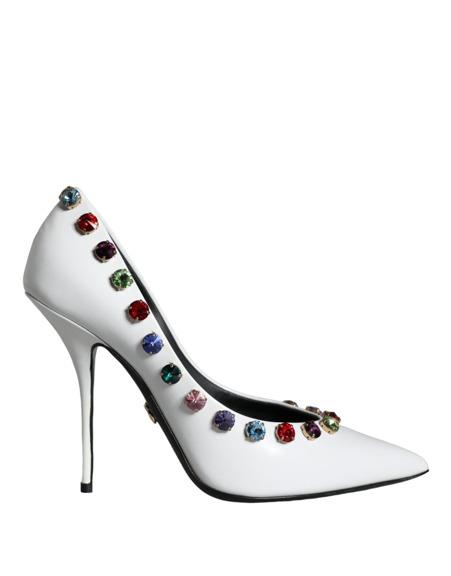 Dolce & Gabbana Hvide Krystallæder Pumps Sko med Høje Hæle