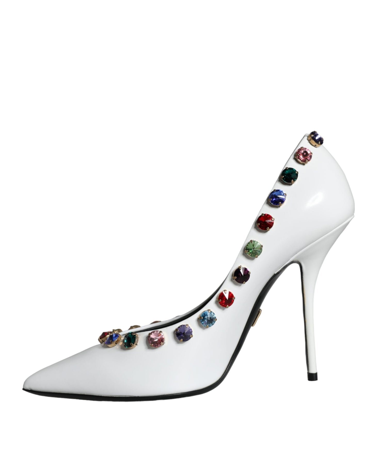 Dolce & Gabbana Hvide Krystallæder Pumps Sko med Høje Hæle