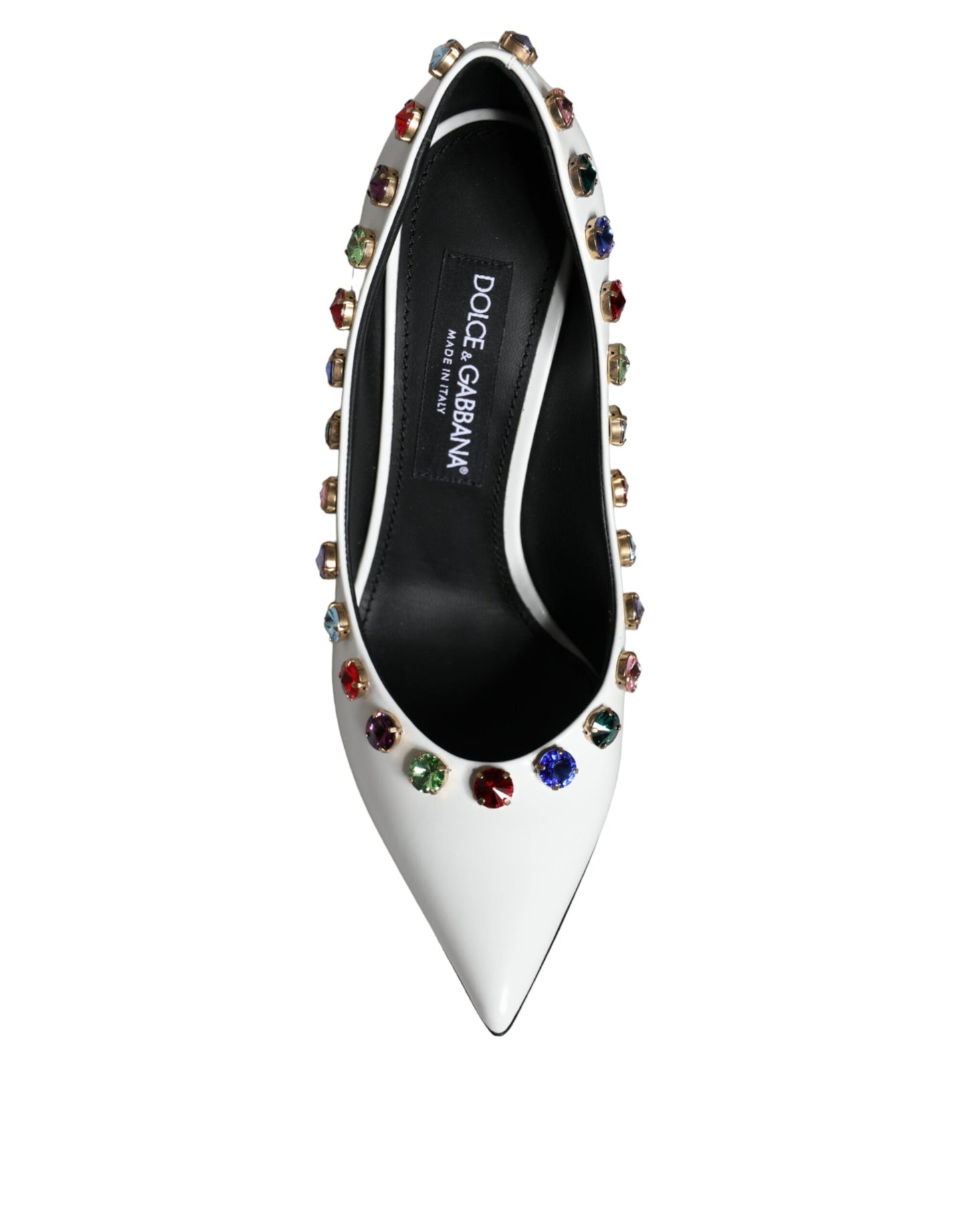 Dolce & Gabbana Hvide Krystallæder Pumps Sko med Høje Hæle