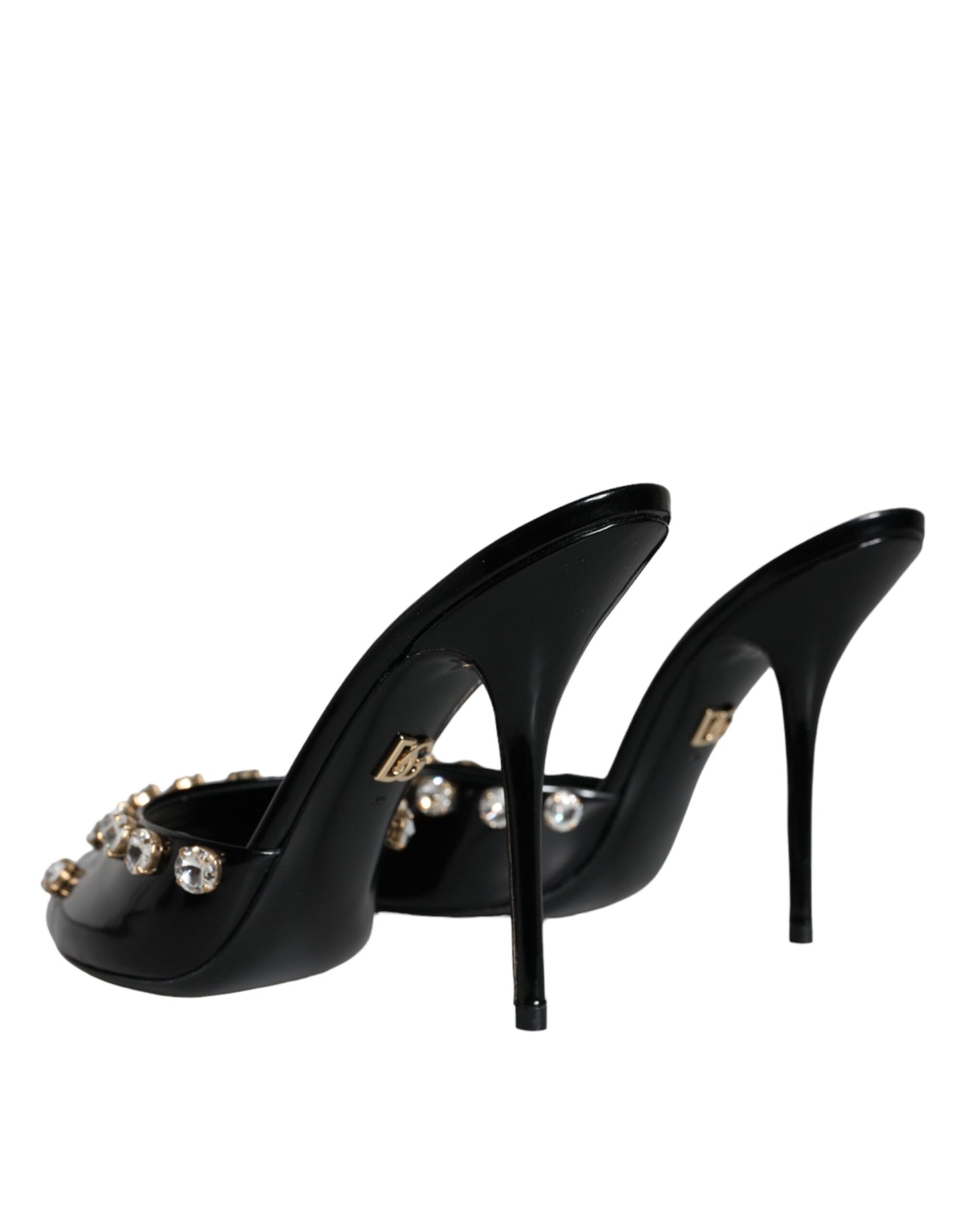 Dolce & Gabbana Sorte Krystalhæle Keira Sandaler Sko