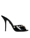 Dolce & Gabbana Sorte Krystalhæle Keira Sandaler Sko