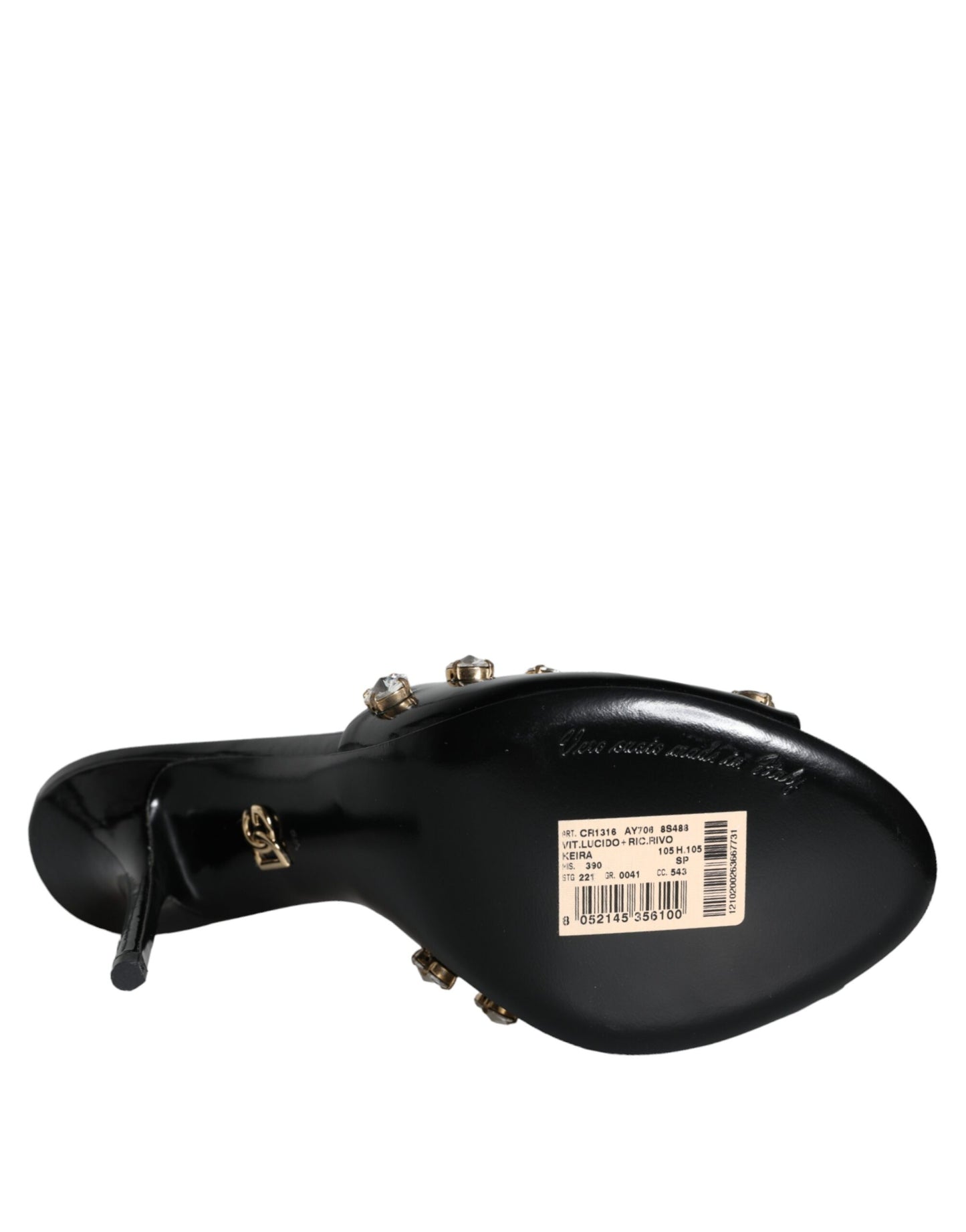 Dolce & Gabbana Sorte Krystalhæle Keira Sandaler Sko