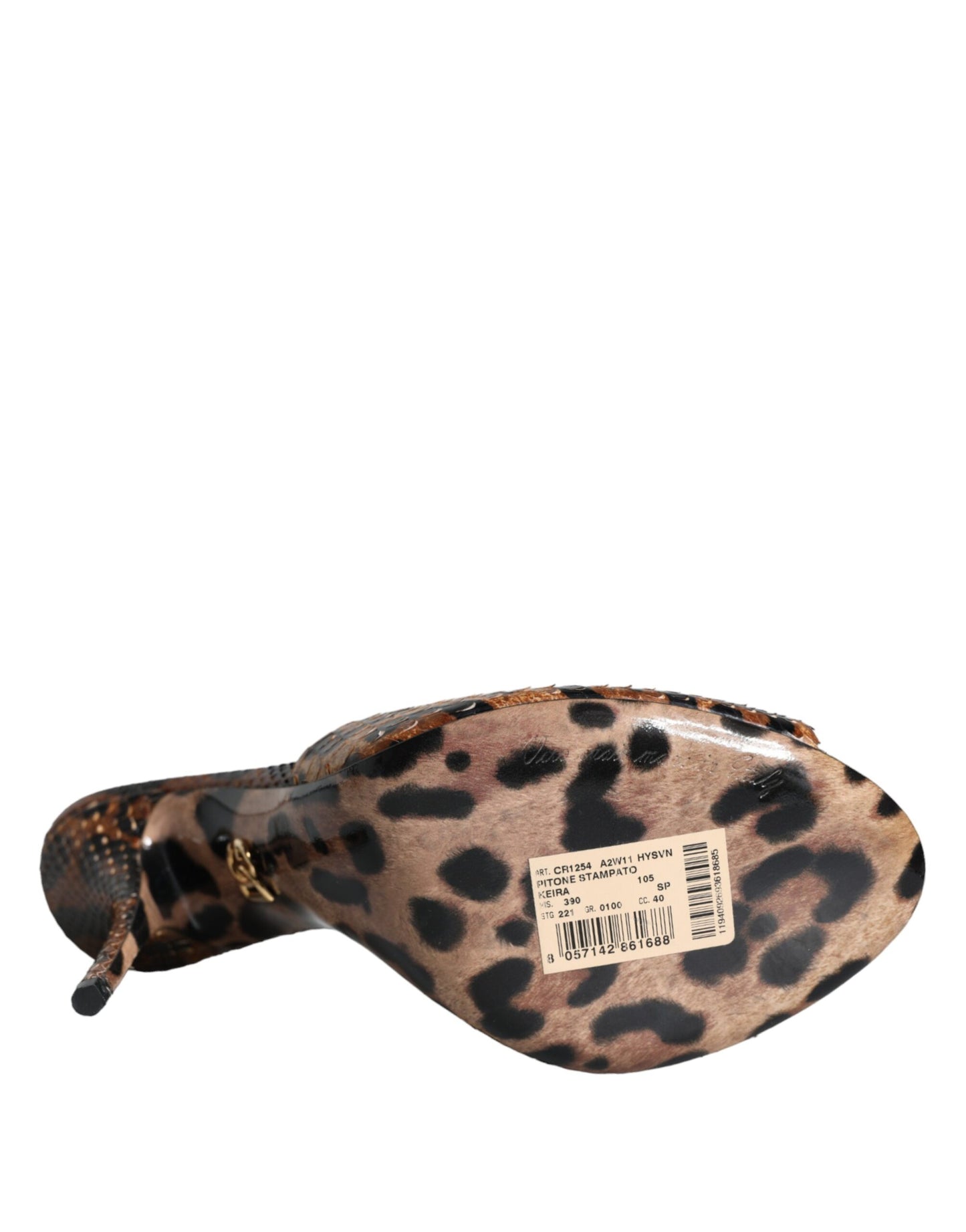 Dolce & Gabbana Brune Leopard Læder Sandaler Med Hæle