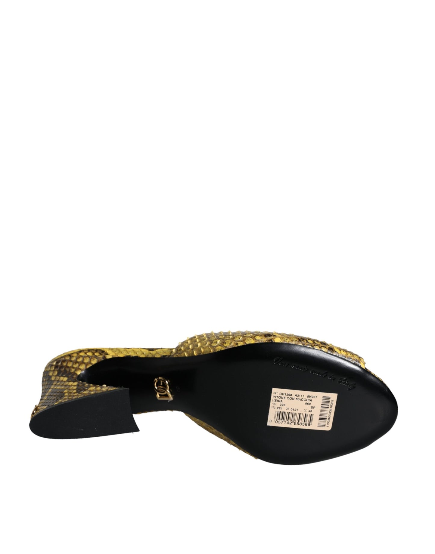 Dolce & Gabbana Gule Læder Slides Med Blokhæl