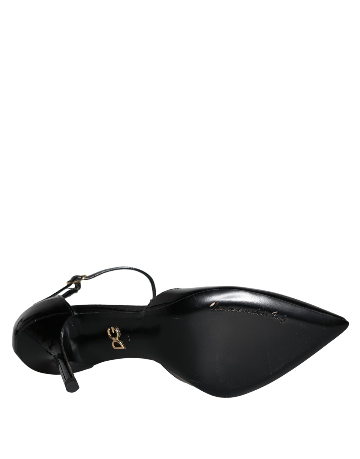 Dolce & Gabbana Sorte Lædersko med T-rem og Stiletto-Hæle