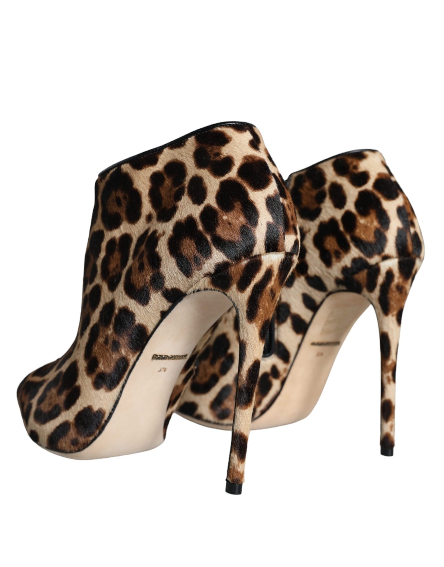 Dolce & Gabbana Brune Leopard Kalveskinds Ankelstøvler Sko