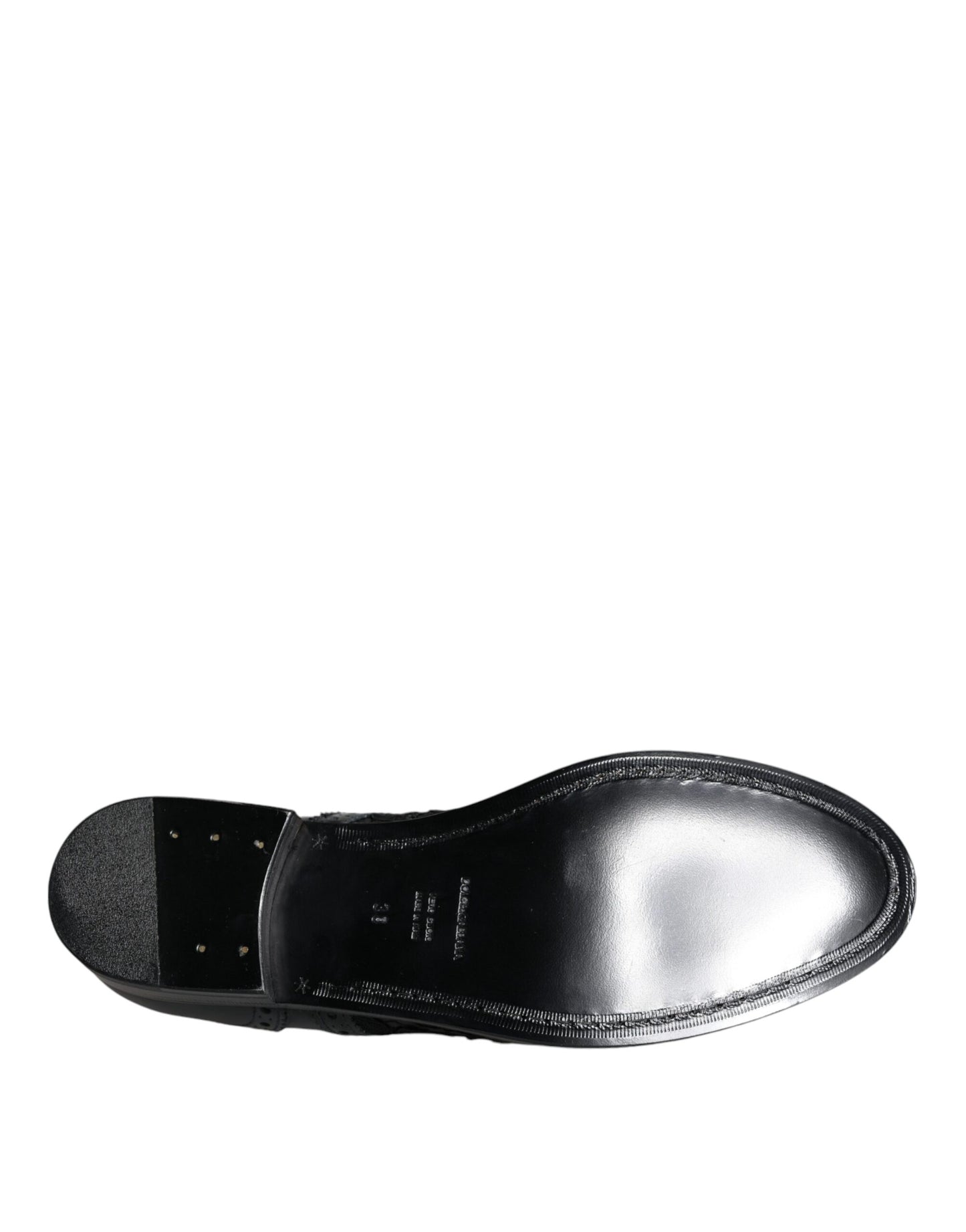 Dolce & Gabbana Sorte Læder Blomster Blonde Formelle Sko