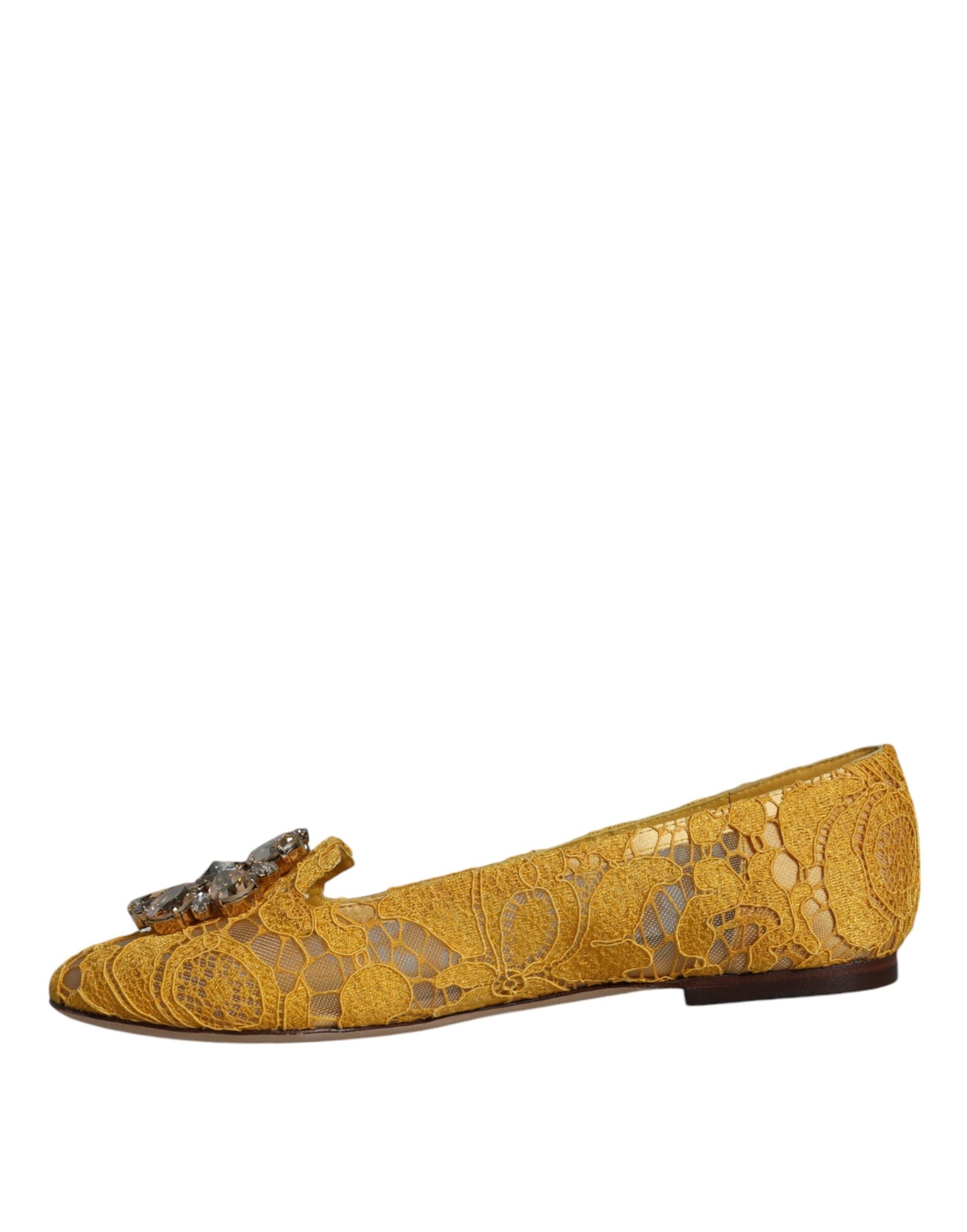 Dolce & Gabbana Sennep Blonde Krystal Ballerinaer Loafersko
