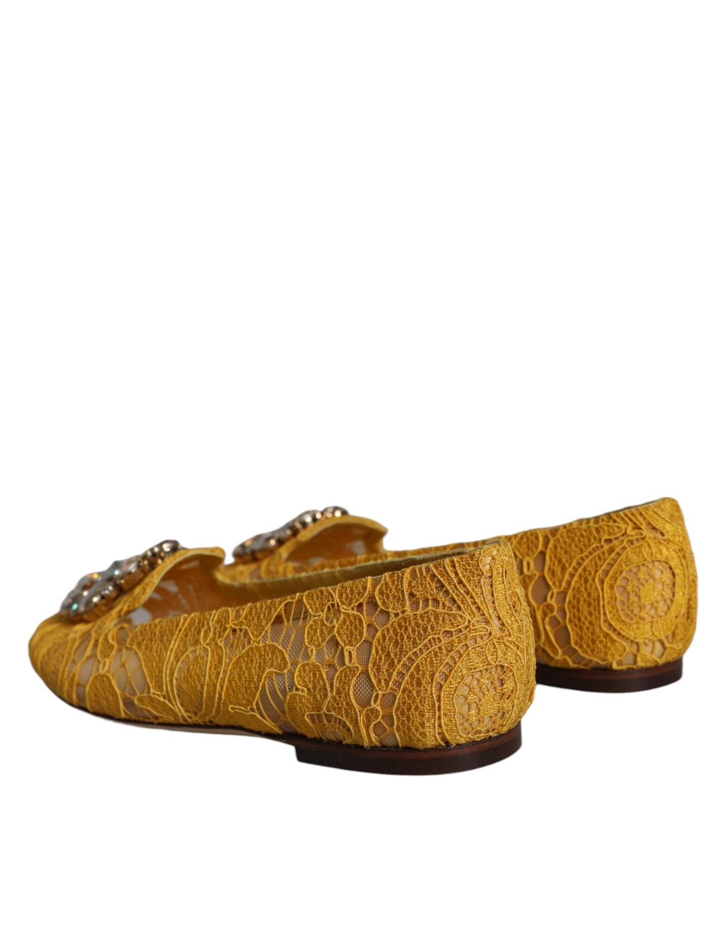 Dolce & Gabbana Sennep Blonde Krystal Ballerinaer Loafersko