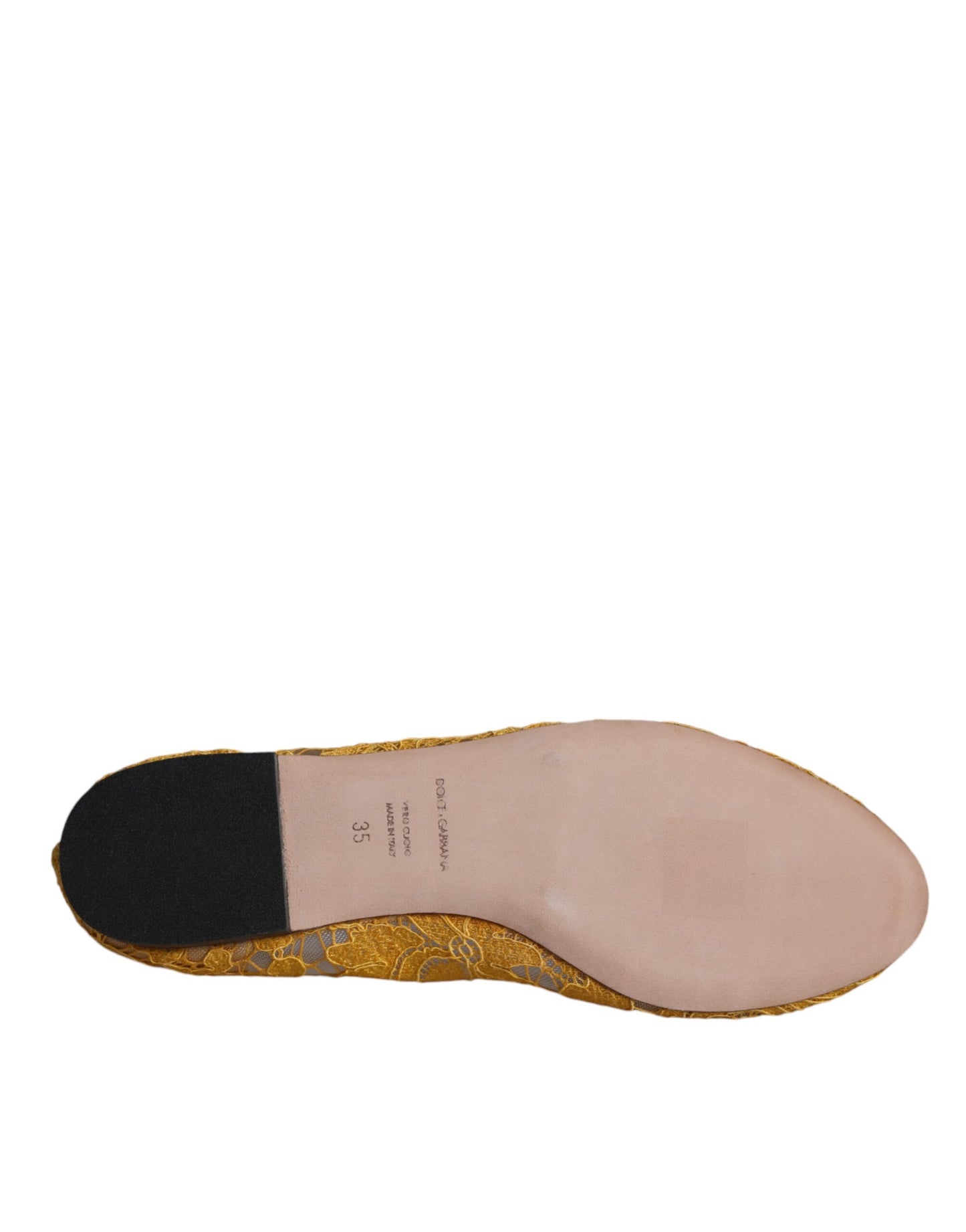 Dolce & Gabbana Sennep Blonde Krystal Ballerinaer Loafersko