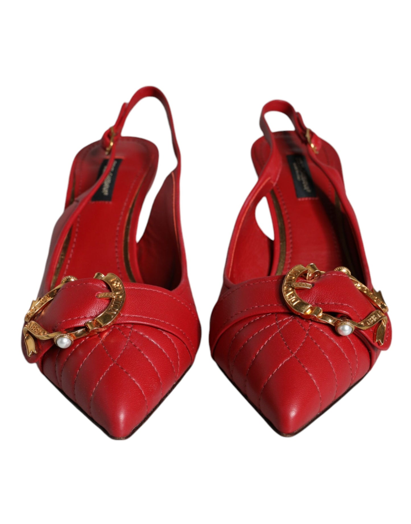 Dolce & Gabbana Røde Devotion Læderhæle Slingback Sko