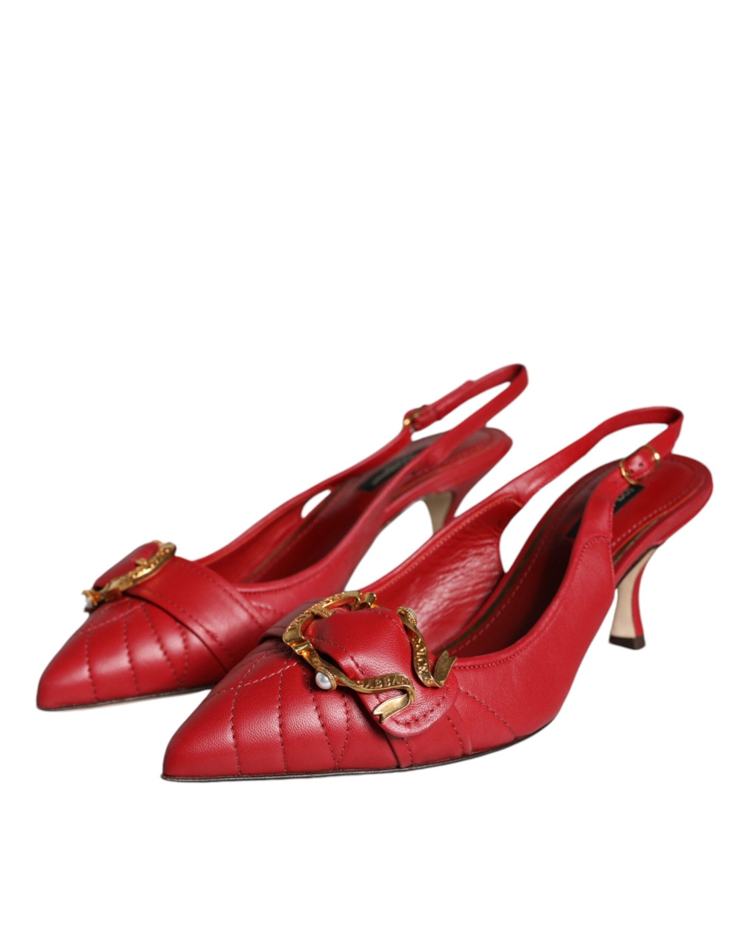 Dolce & Gabbana Røde Devotion Læderhæle Slingback Sko
