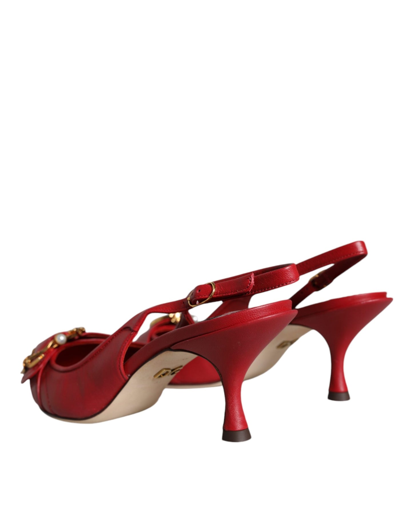 Dolce & Gabbana Røde Devotion Læderhæle Slingback Sko