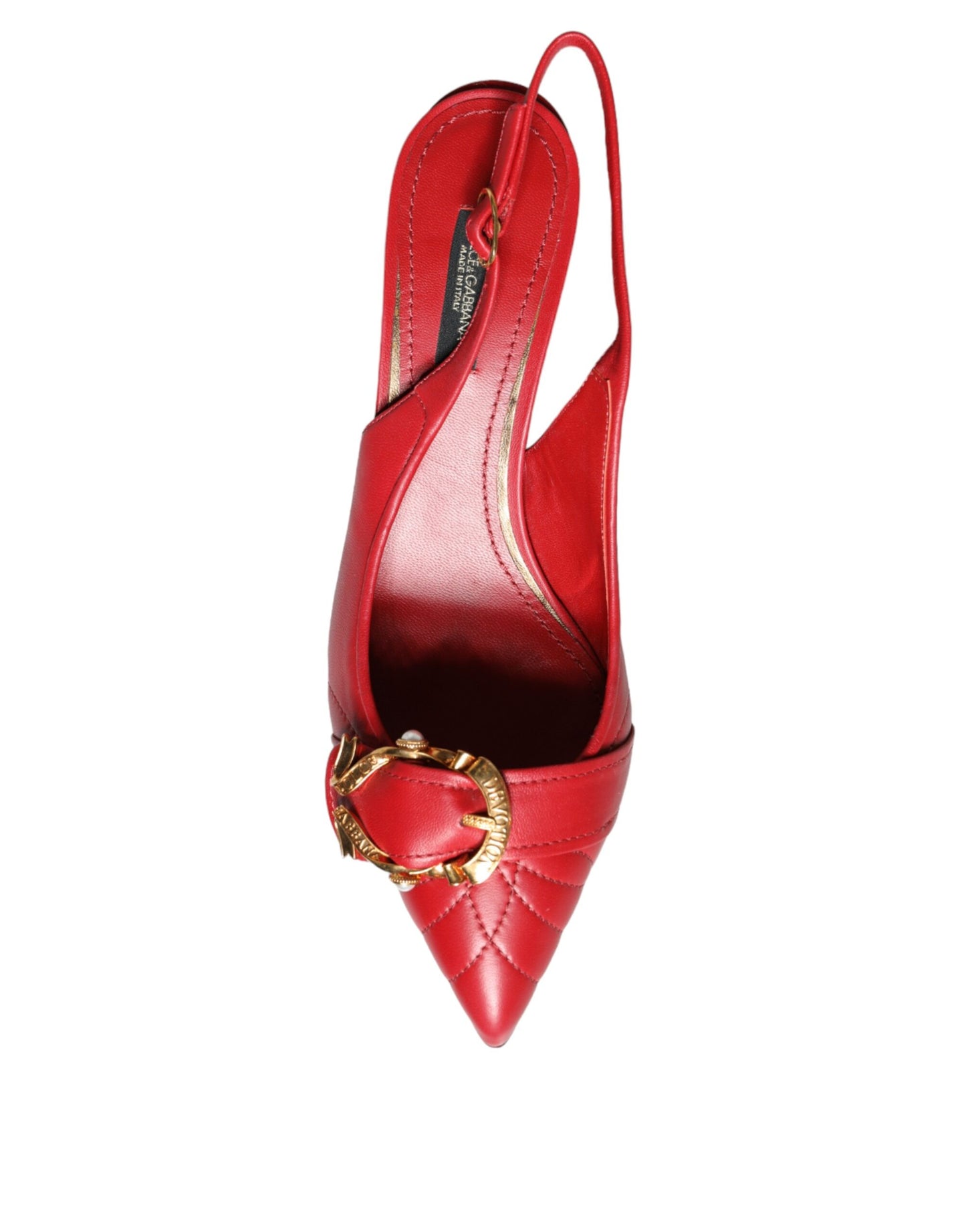 Dolce & Gabbana Røde Devotion Læderhæle Slingback Sko