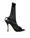 Dolce & Gabbana Sorte Mesh Stilettohæle Sandaler Sko