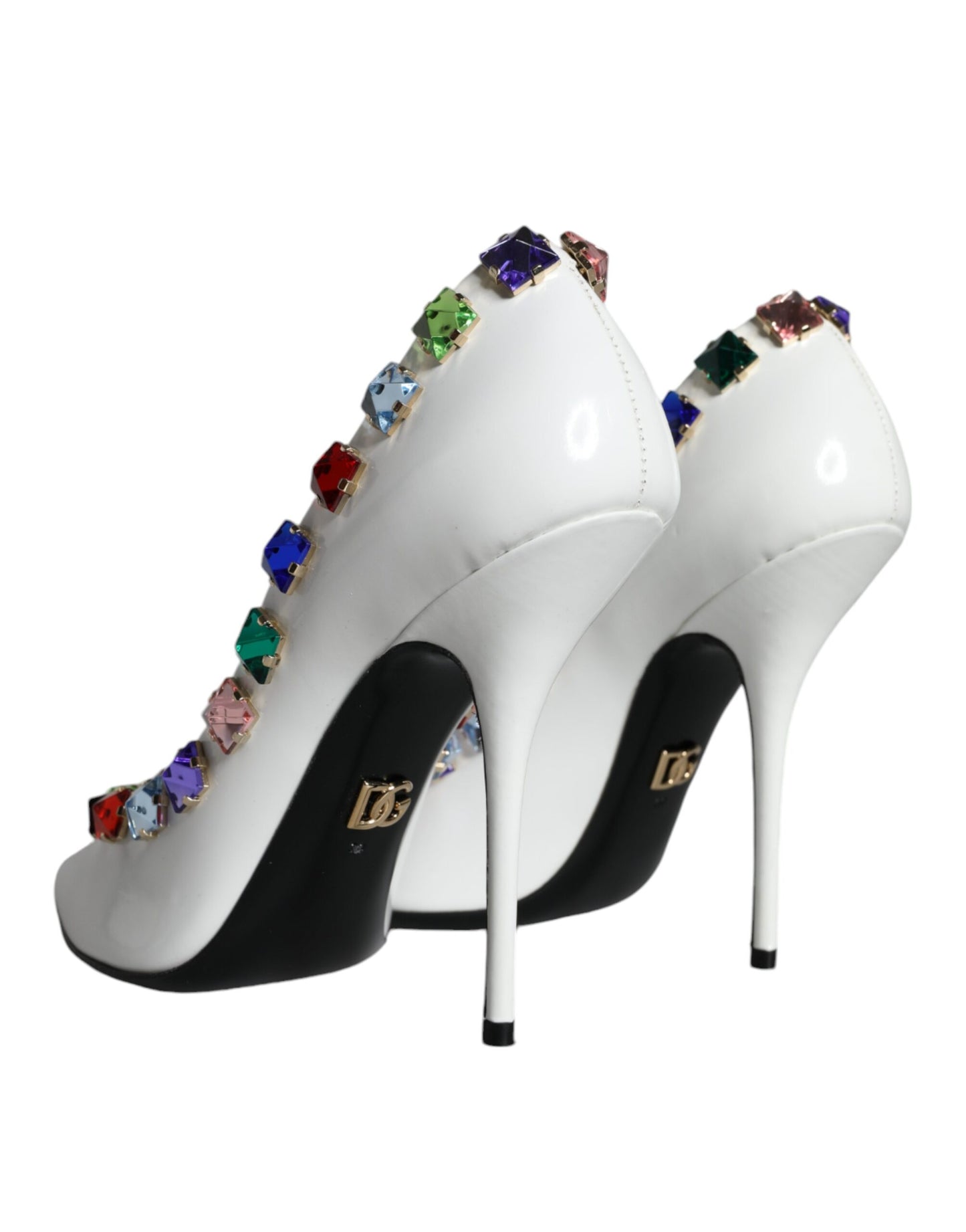 Dolce & Gabbana Hvide Krystaller Læder Højhælede Pumps Sko