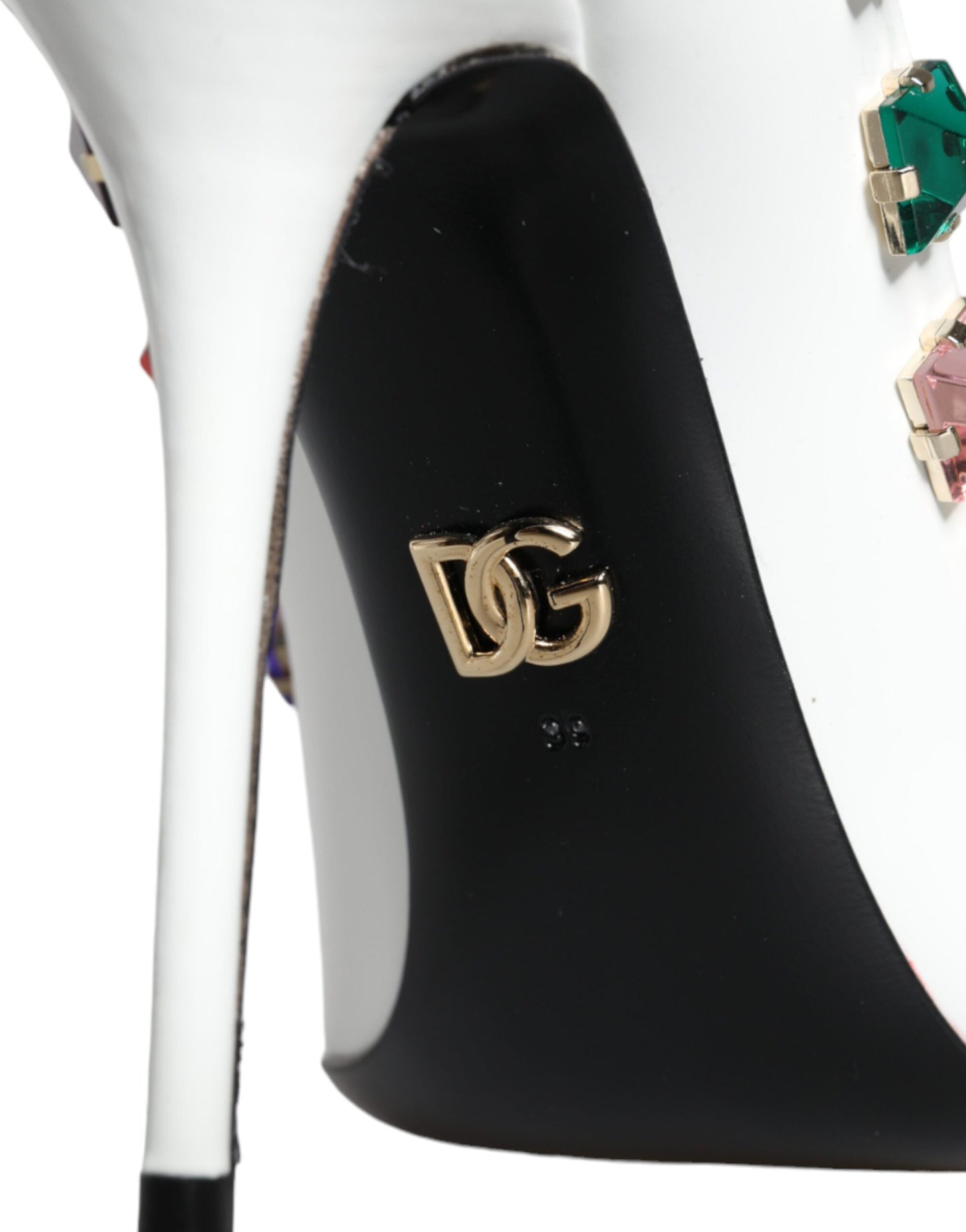 Dolce & Gabbana Hvide Krystaller Læder Højhælede Pumps Sko