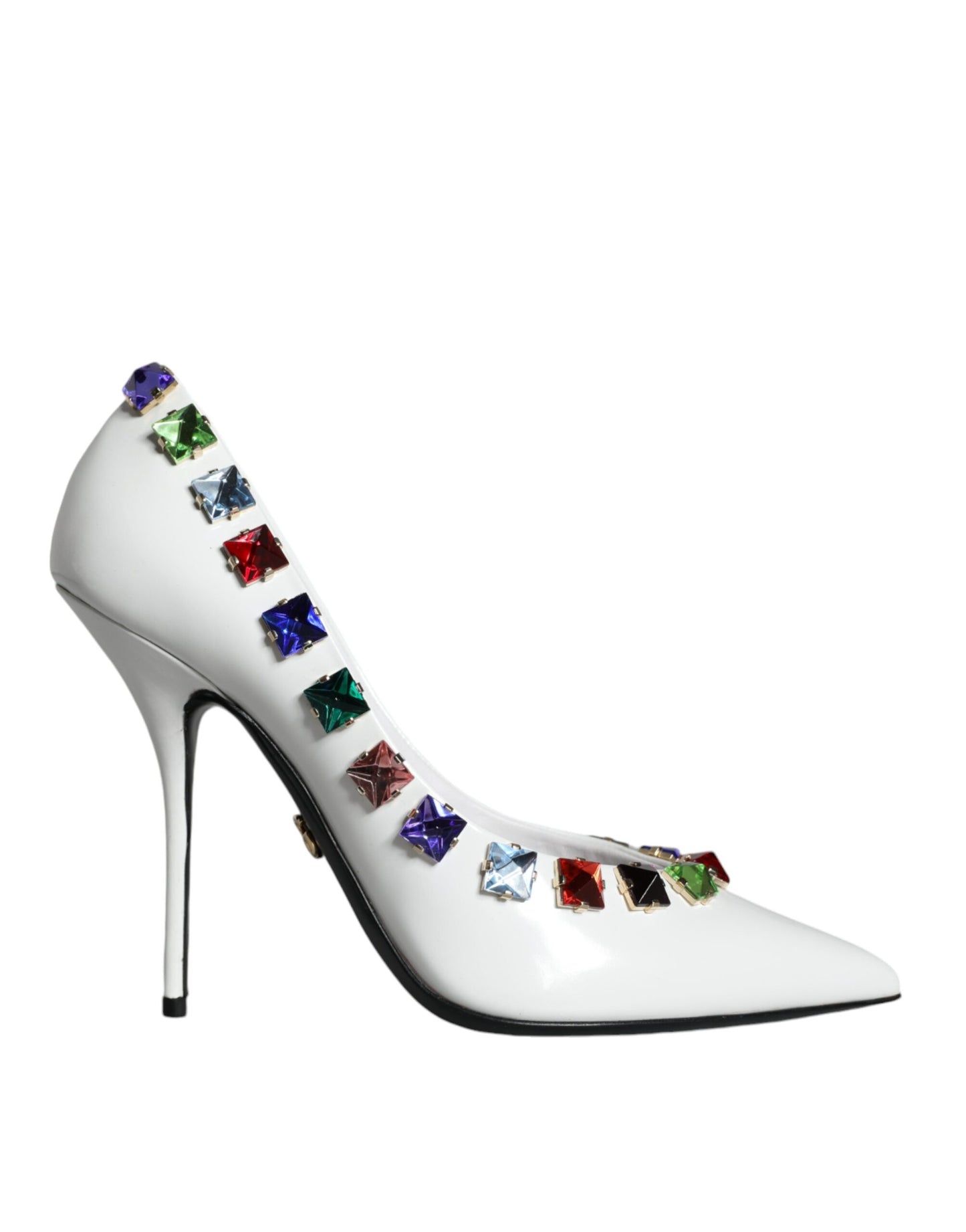Dolce & Gabbana Hvide Krystaller Læder Højhælede Pumps Sko