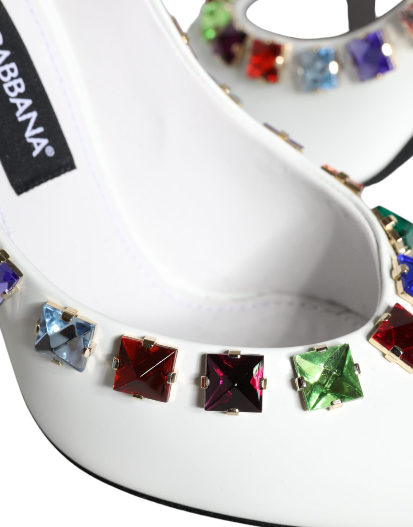 Dolce & Gabbana Hvide Krystaller Læder Højhælede Pumps Sko