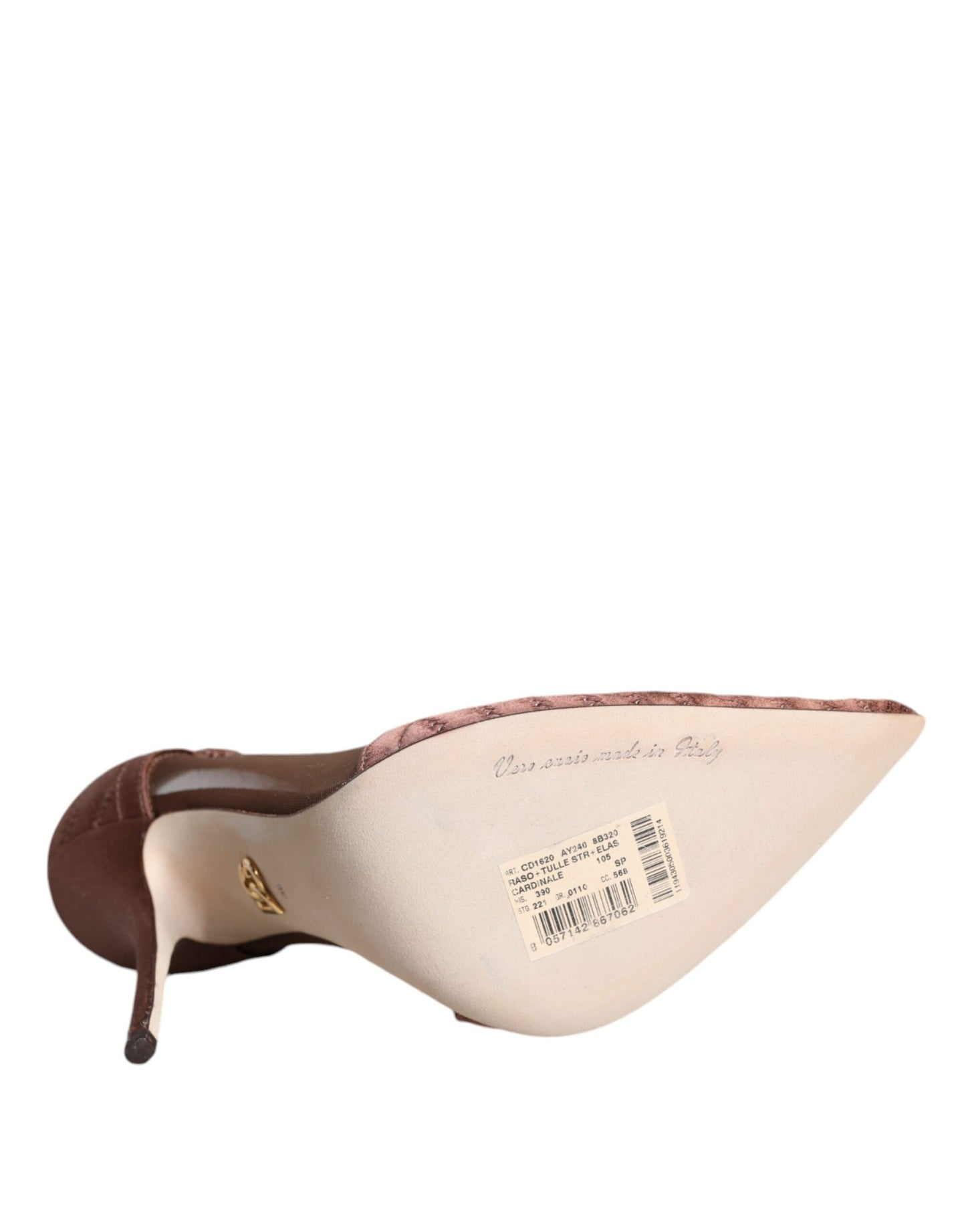 Dolce & Gabbana Brune Mesh Viskose Pumps Sko Med Ankelrem