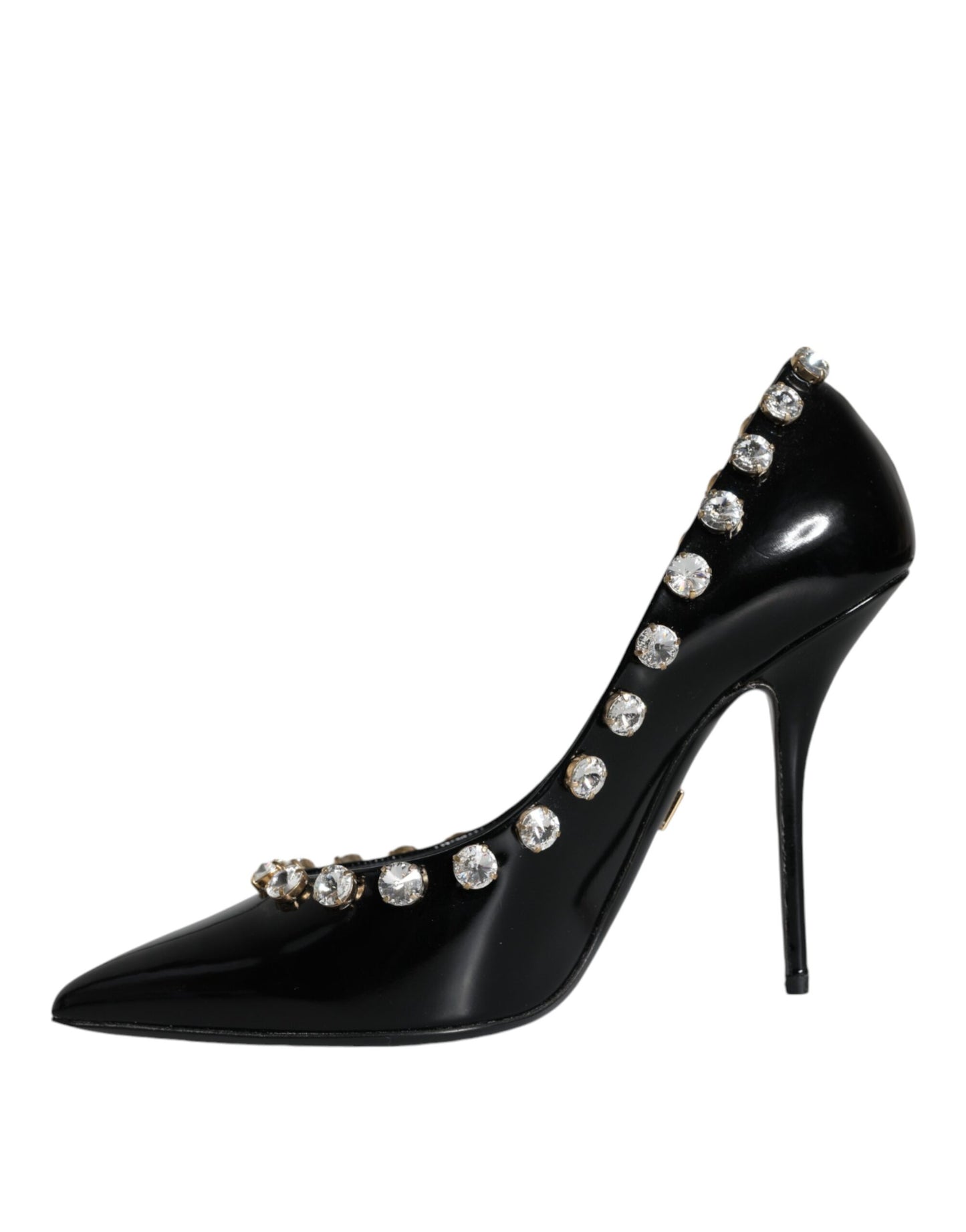 Dolce & Gabbana Sorte Krystaller Læder Højhælede Pumps Sko