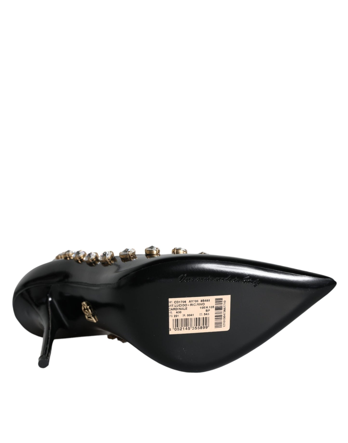 Dolce & Gabbana Sorte Krystaller Læder Højhælede Pumps Sko
