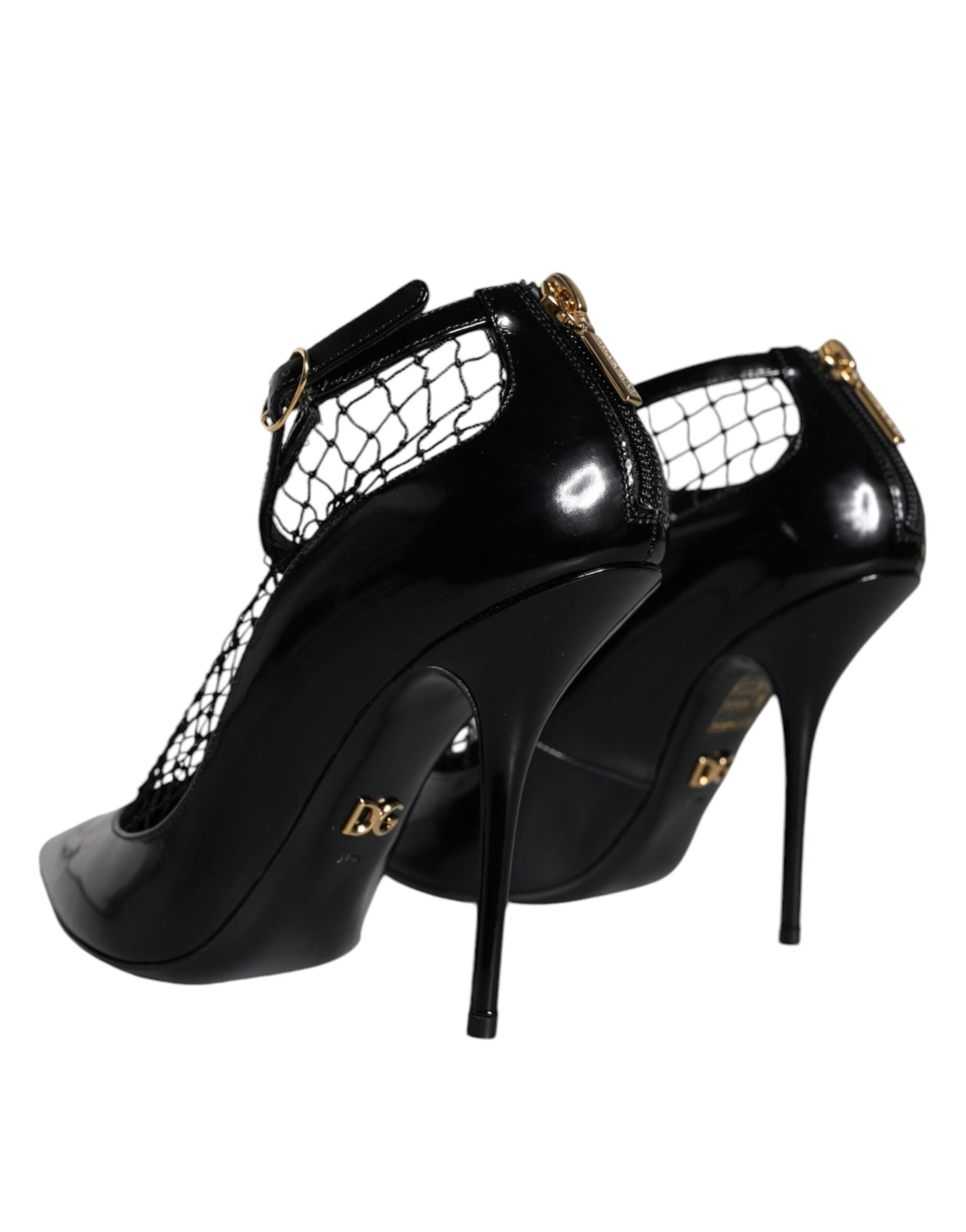 Dolce & Gabbana Sorte Mesh Laklæder Pumps Sko