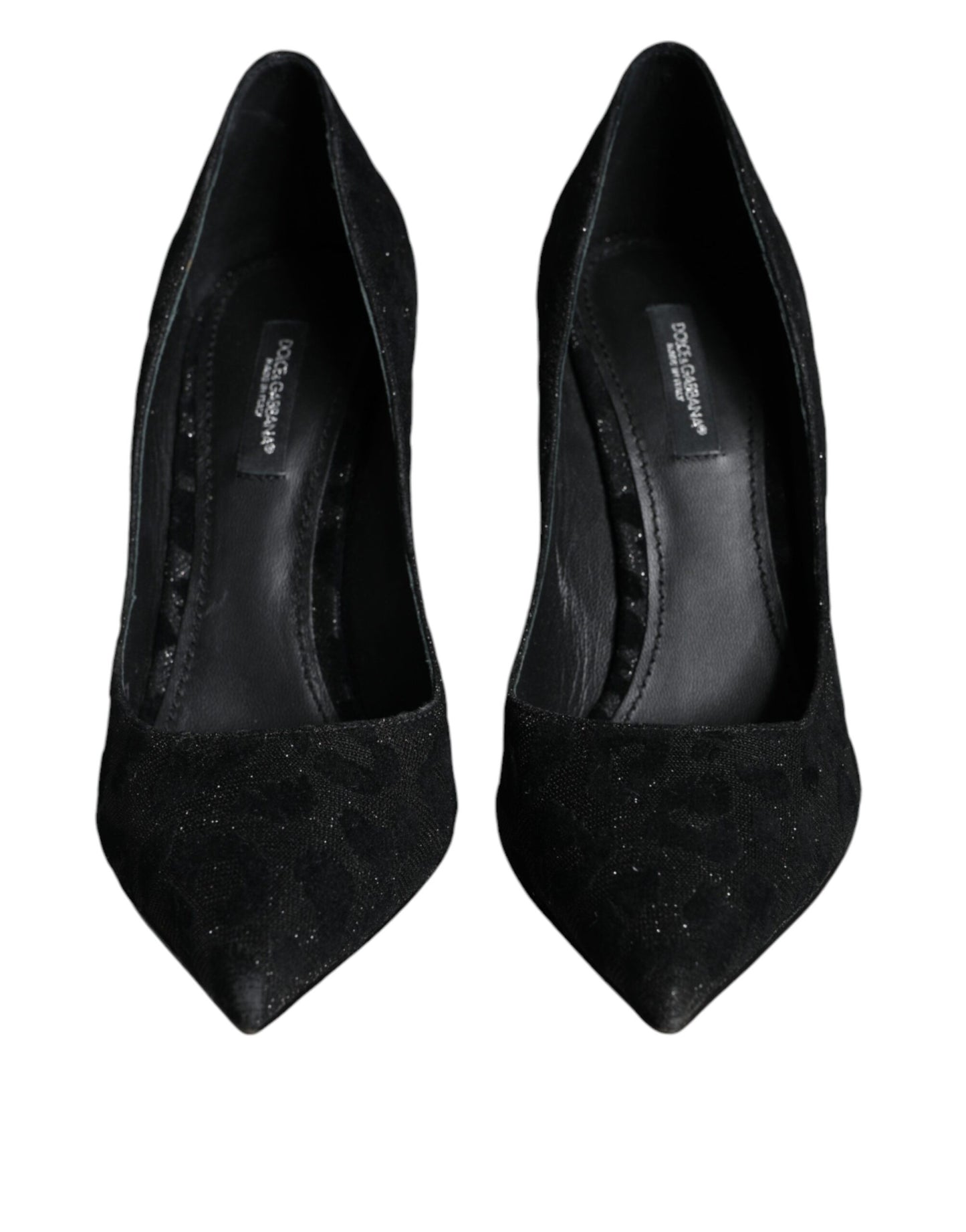 Dolce & Gabbana Sorte Leopard Lurex Højhælede Pumps Sko