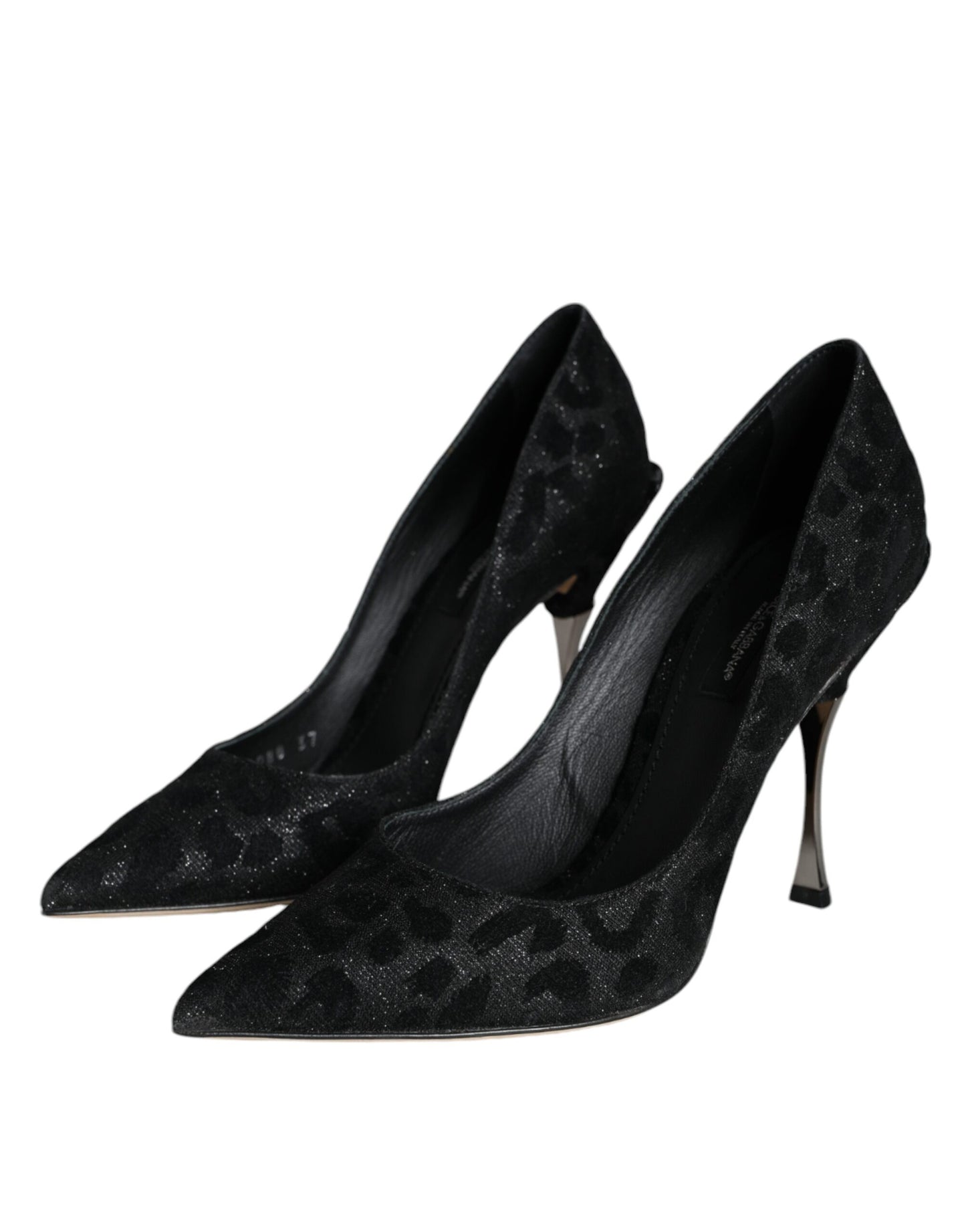Dolce & Gabbana Sorte Leopard Lurex Højhælede Pumps Sko