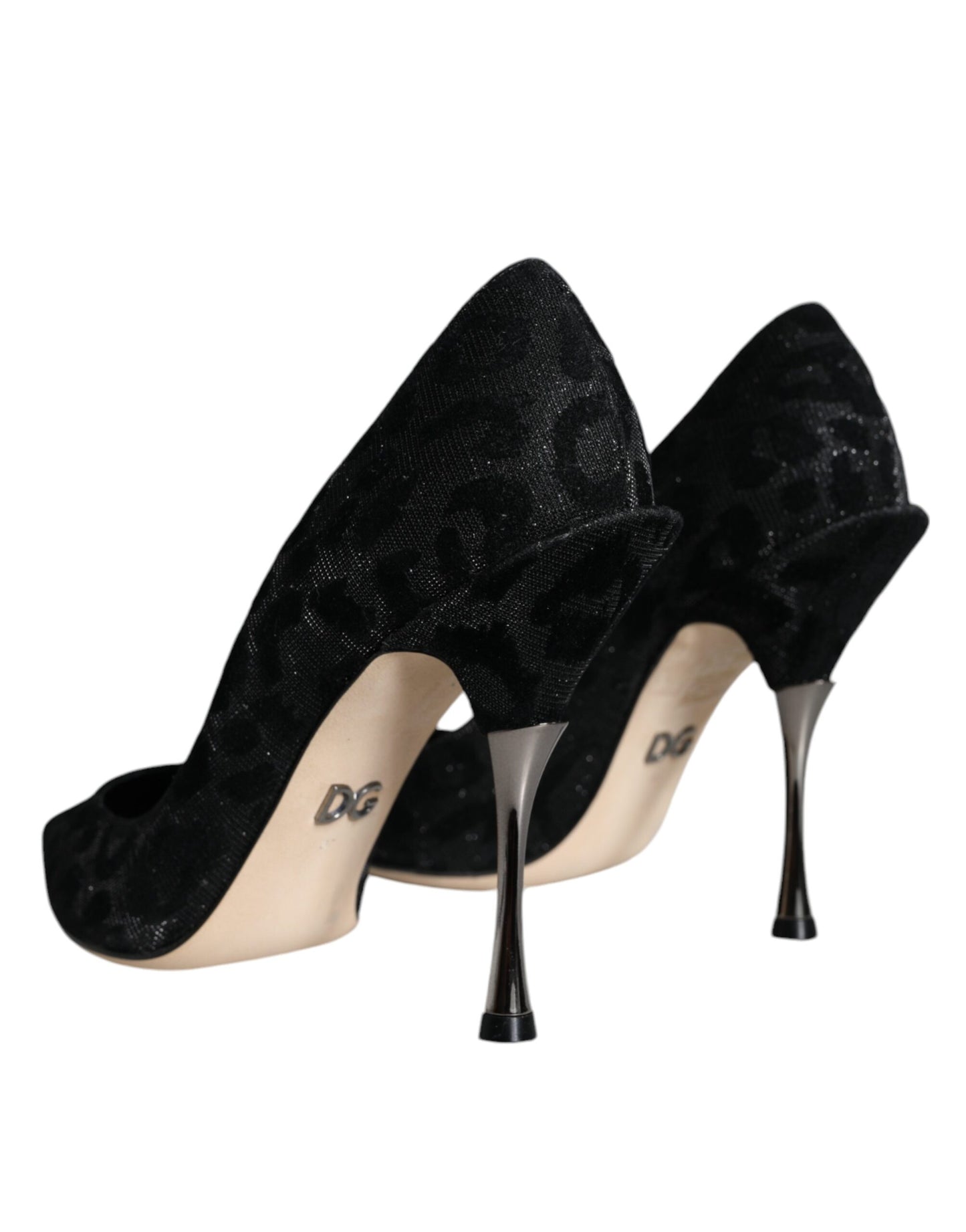 Dolce & Gabbana Sorte Leopard Lurex Højhælede Pumps Sko