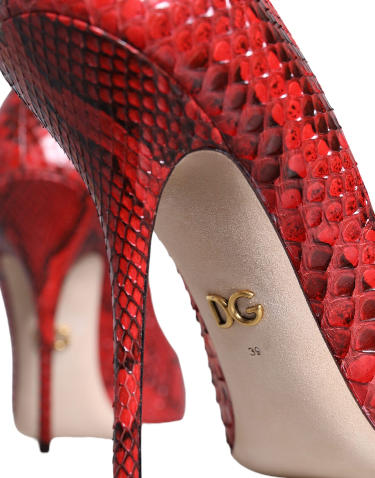 Dolce & Gabbana Røde Læder Stiletto Højhælede Pumps Sko